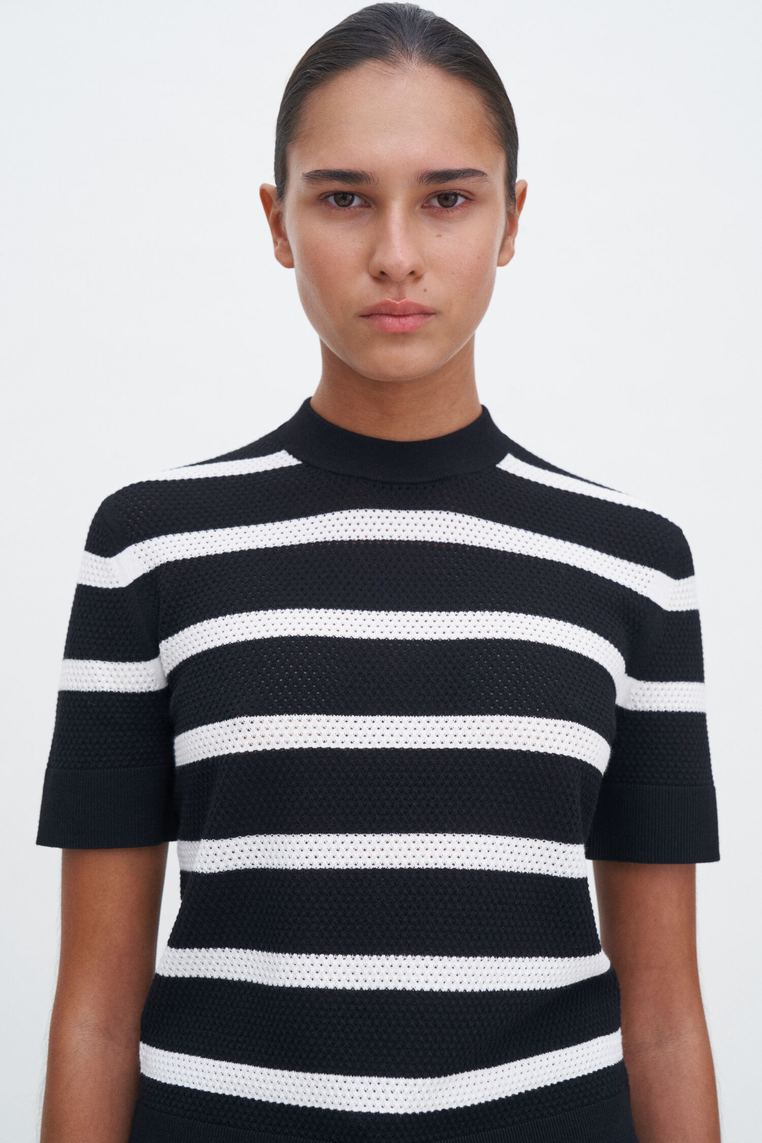 Striped Mesh Tee