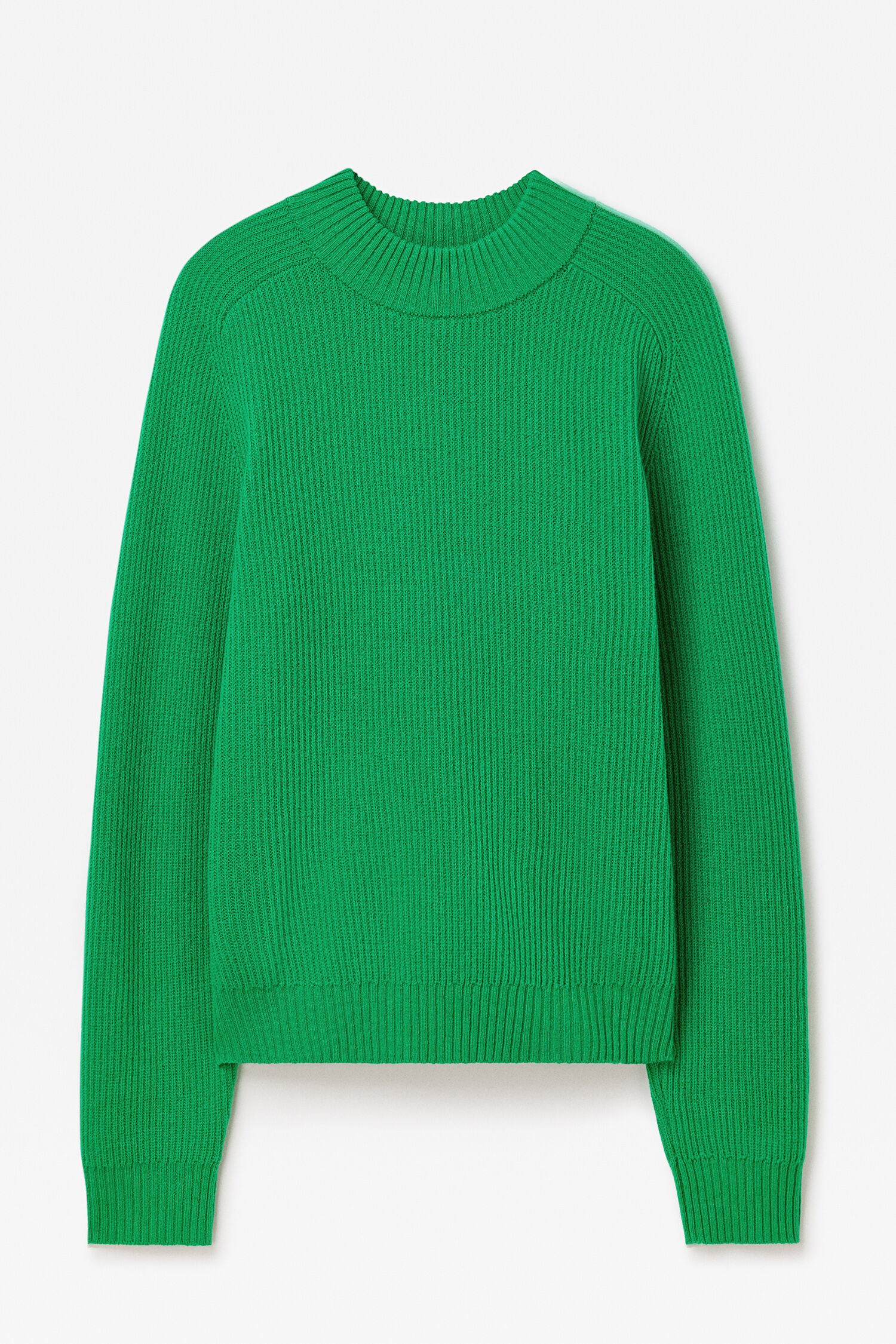 Ribbed Wool Mockneck Sweater
