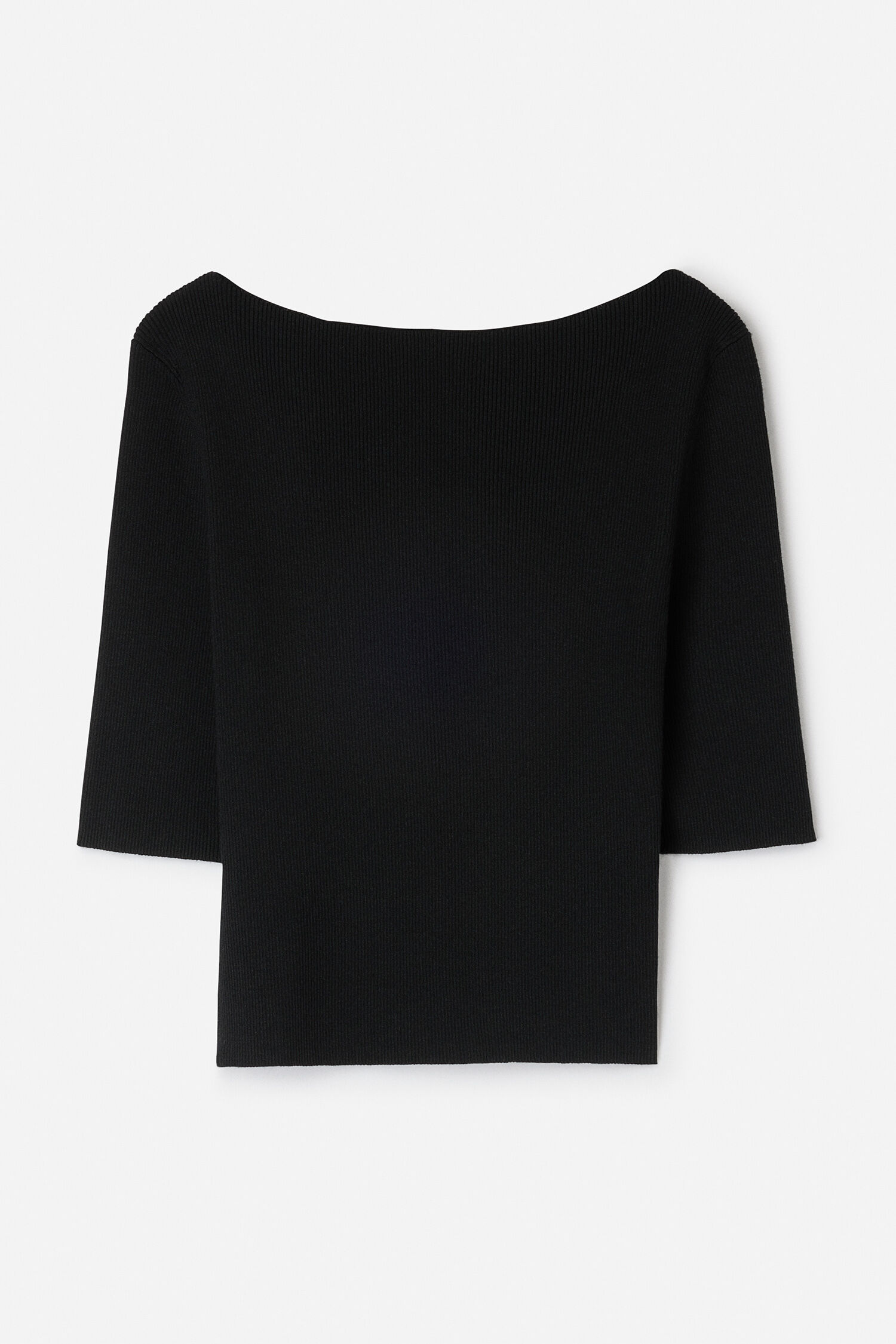 Boatneck Rib Top - Black | FILIPPA K