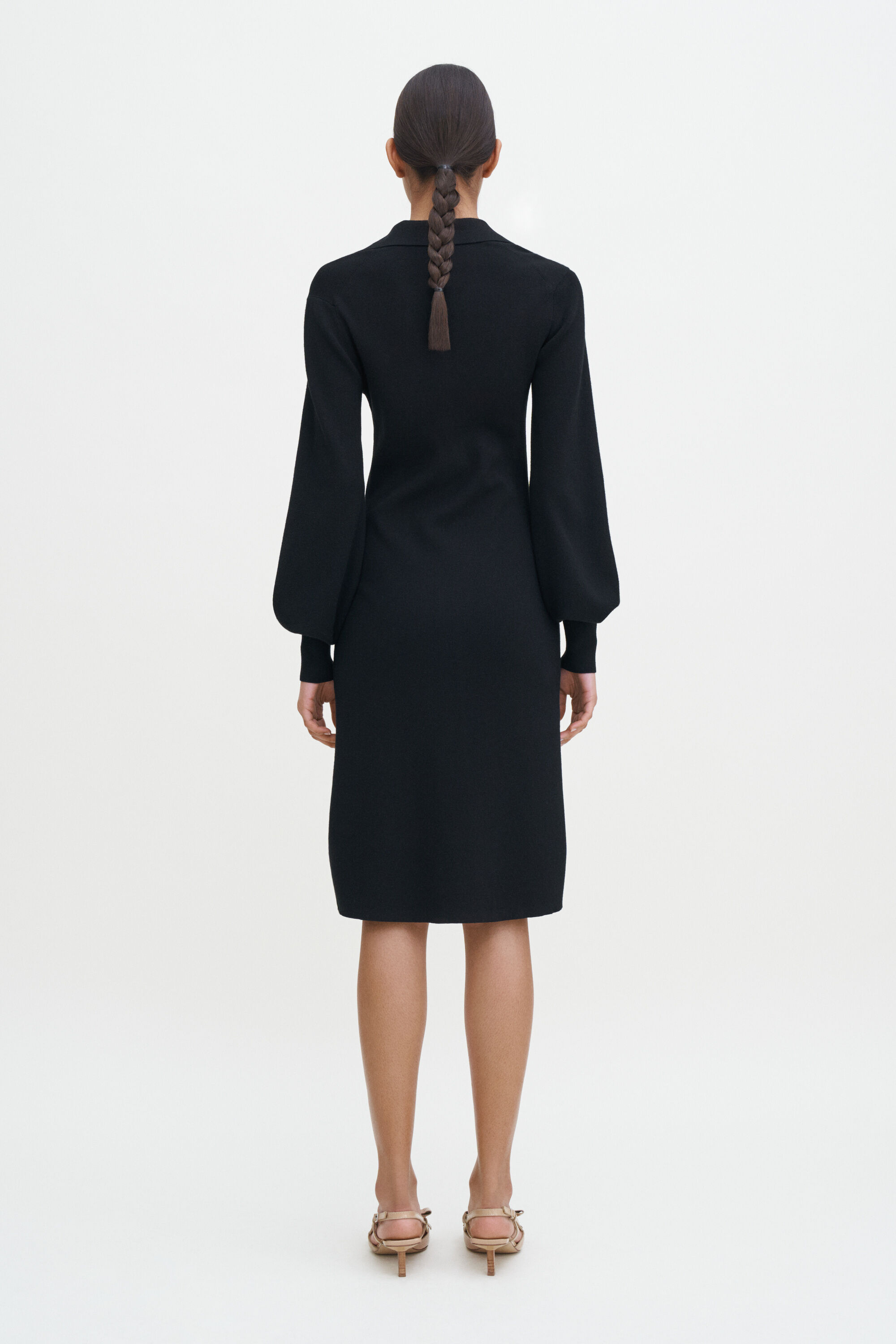 Knit Polo Dress Black Filippa K