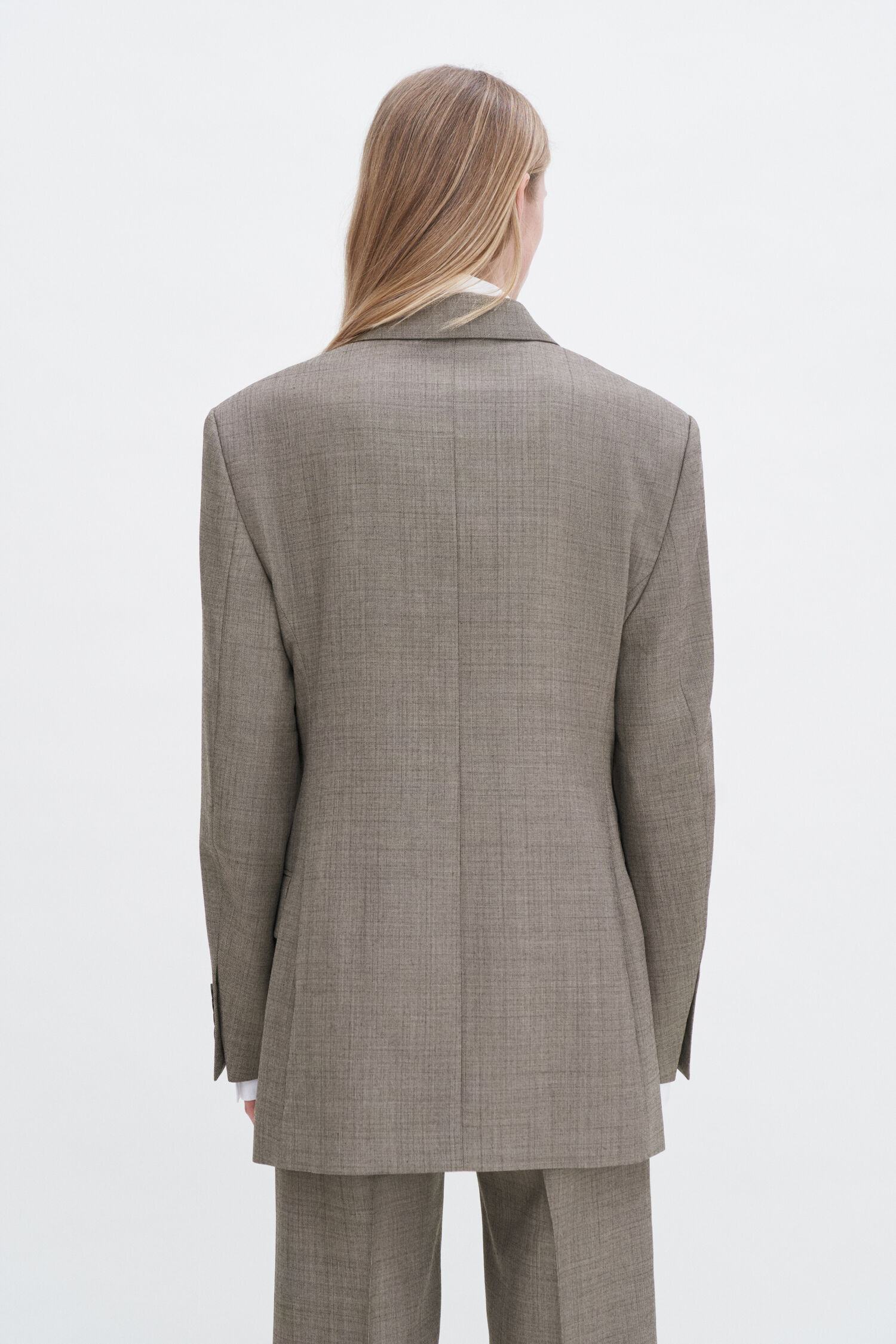 Wool Blend Single Breasted Bla