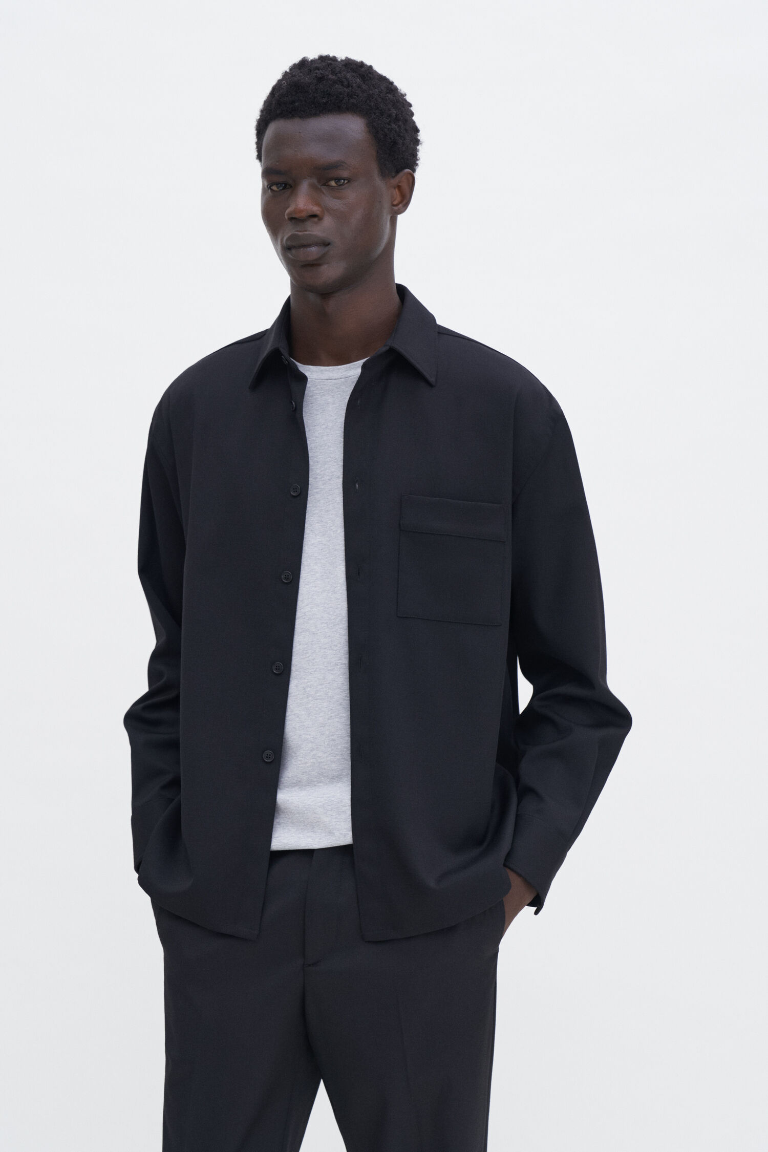 Boxy Wool Twill Shirt