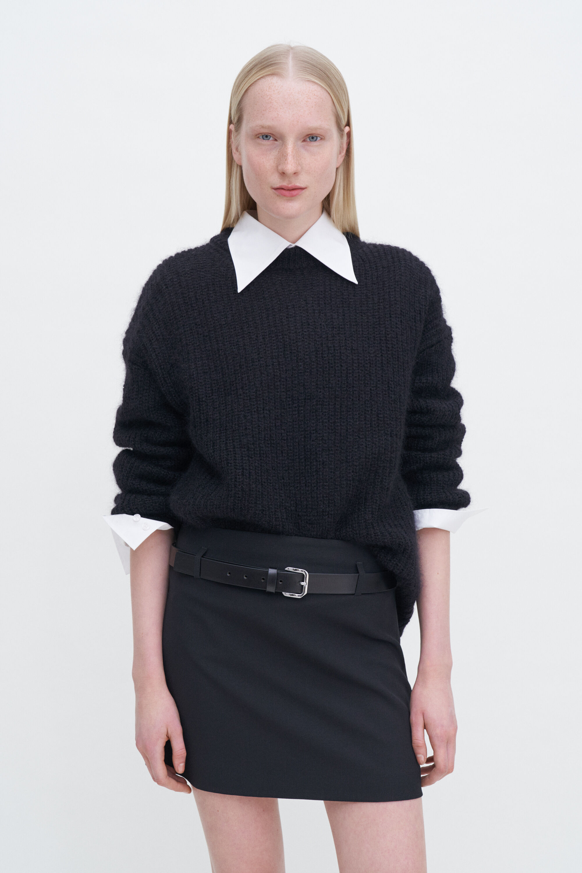 Ribbed Mohair Sweater - Black | Filippa K