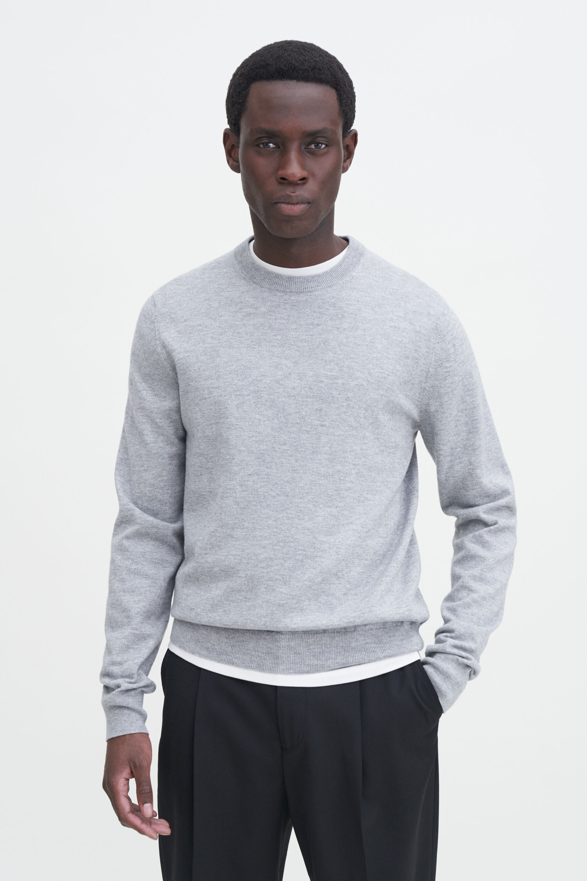 Gray cotton sweater discount