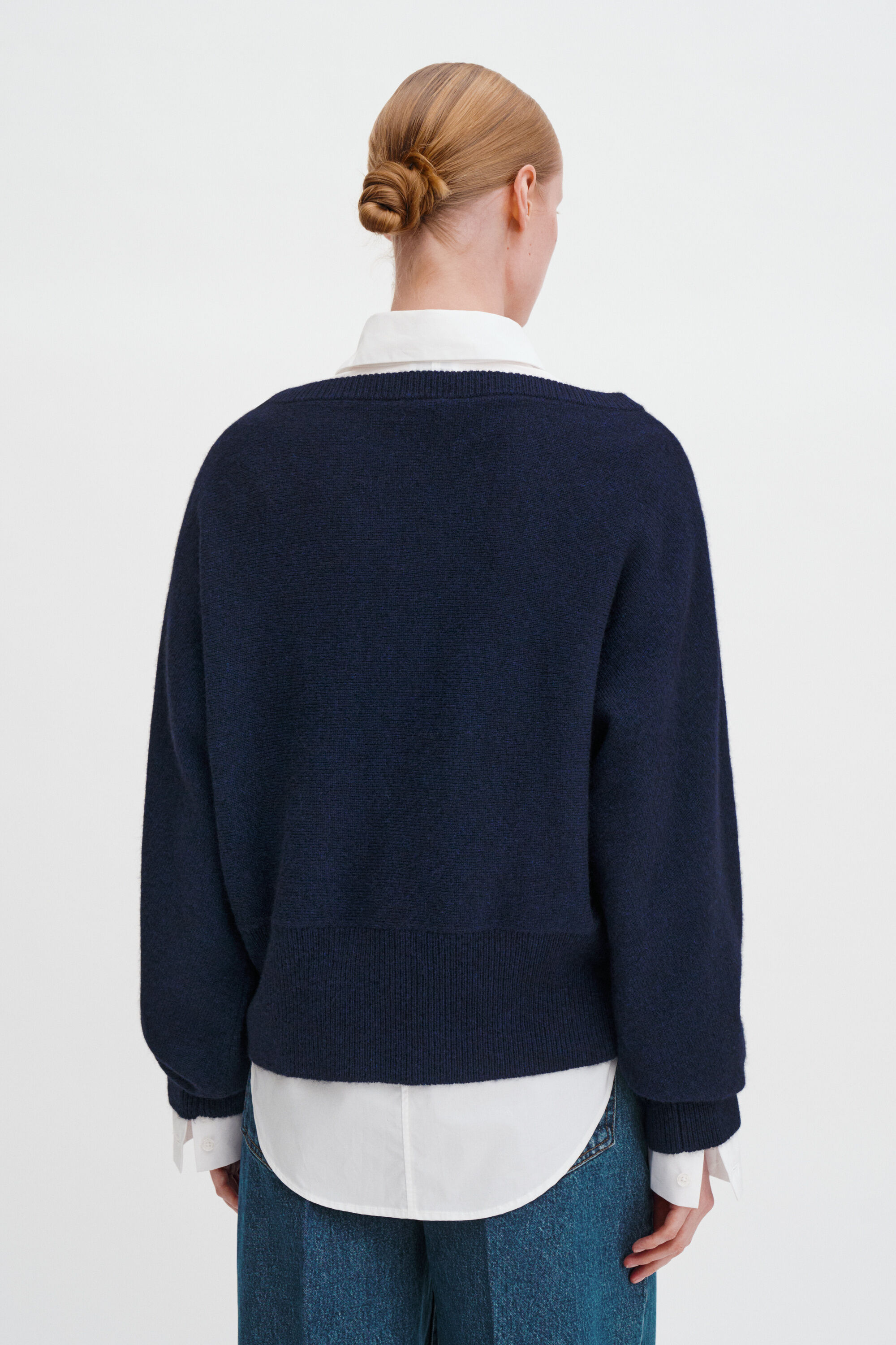 Wool Yak Boatneck Sweater - Navy | FILIPPA K