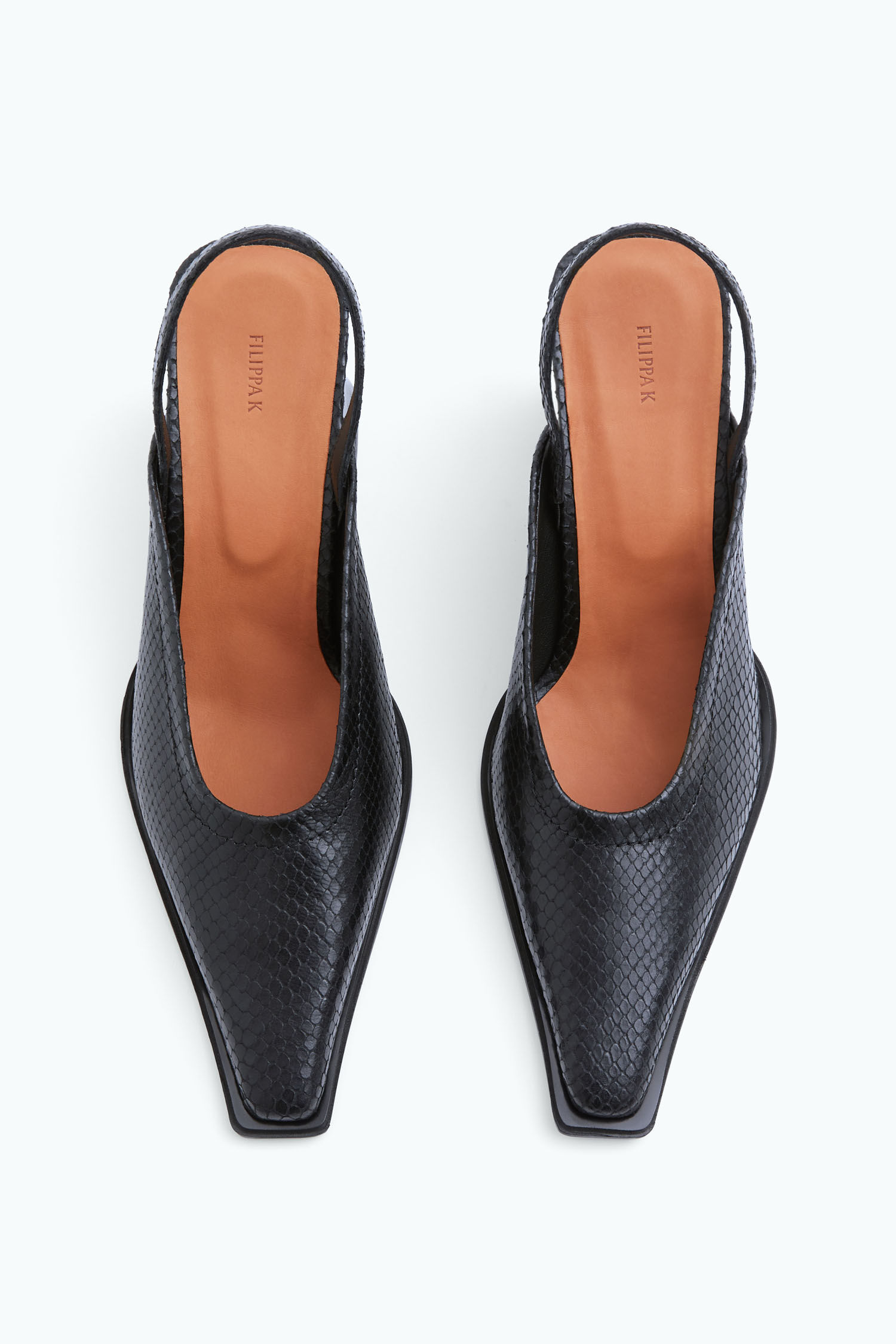 Filippa K 60mm Strappy snakeskin-effect sandals - Black