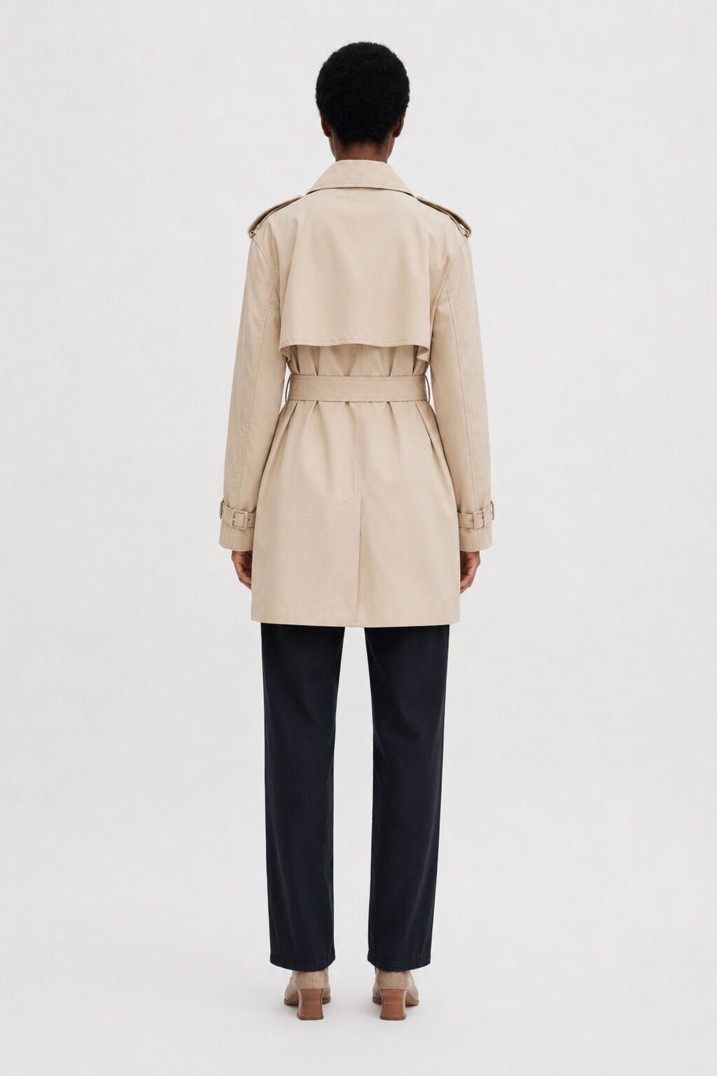 Short Trench Coat - Sand Beige | FILIPPA K