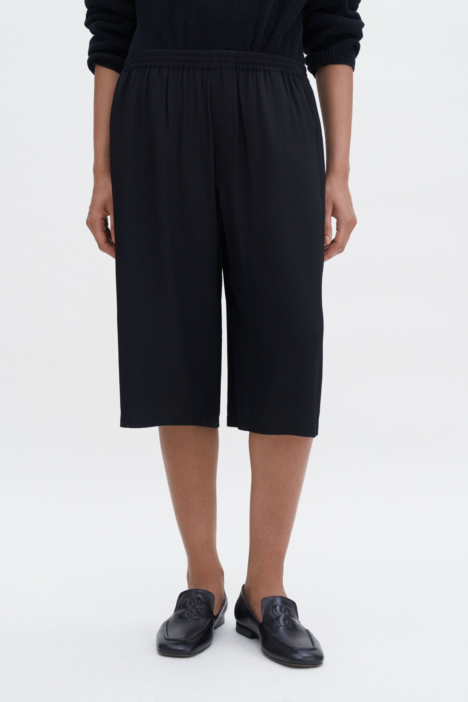 Draped Twill Shorts