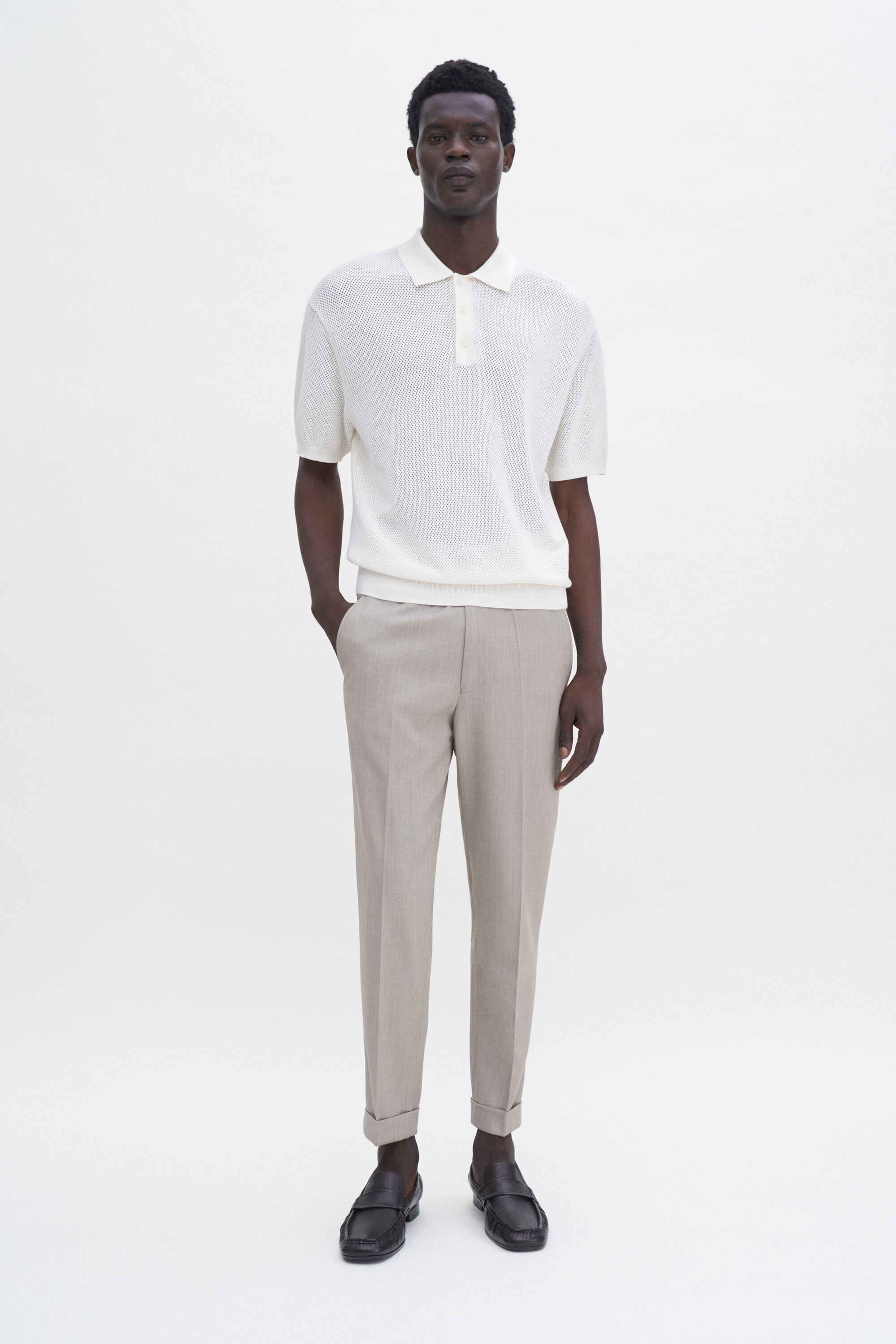 Terry Cropped Trousers - Sage Melange | Filippa K