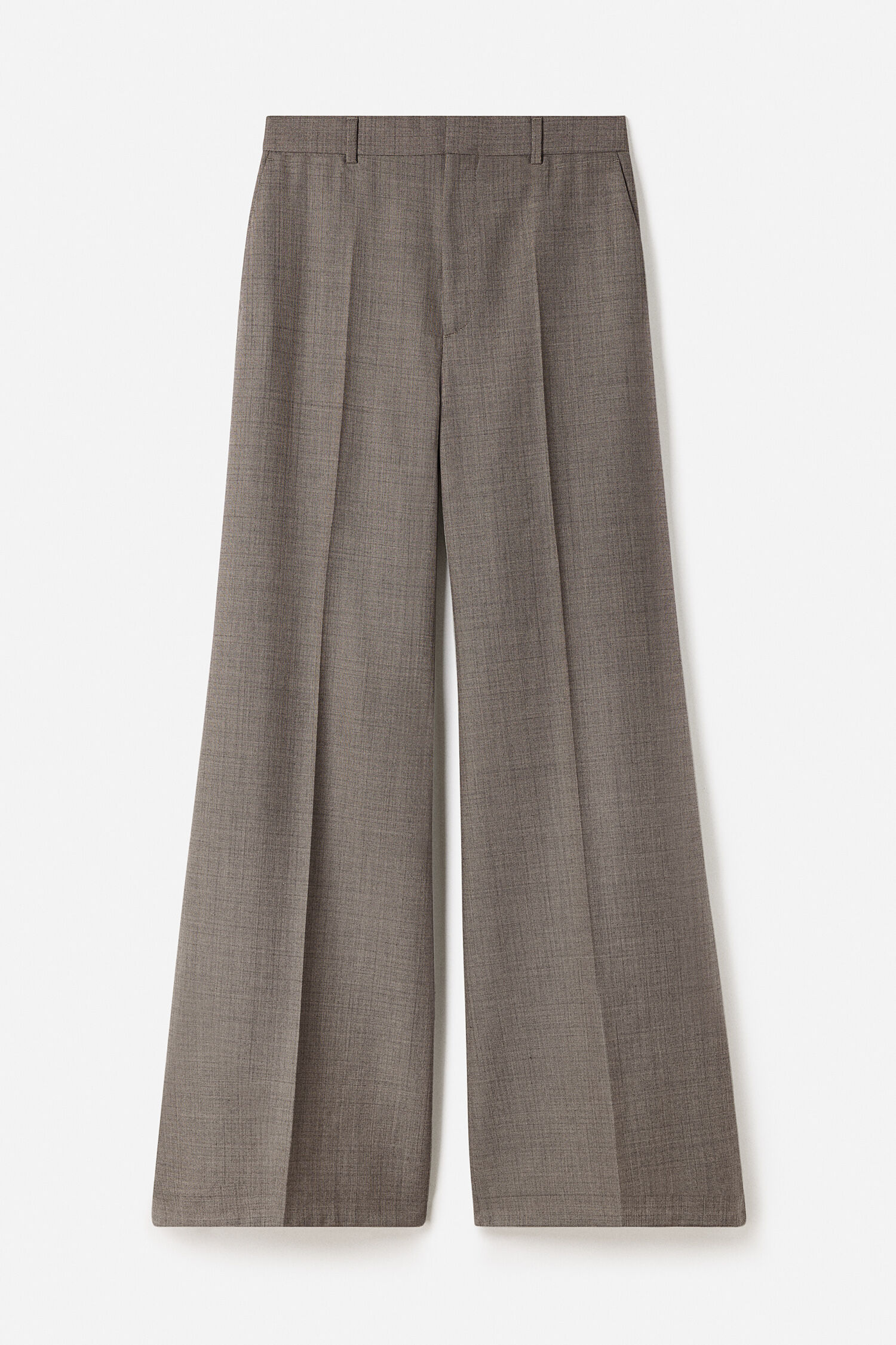 Wool Blend Flare Trousers