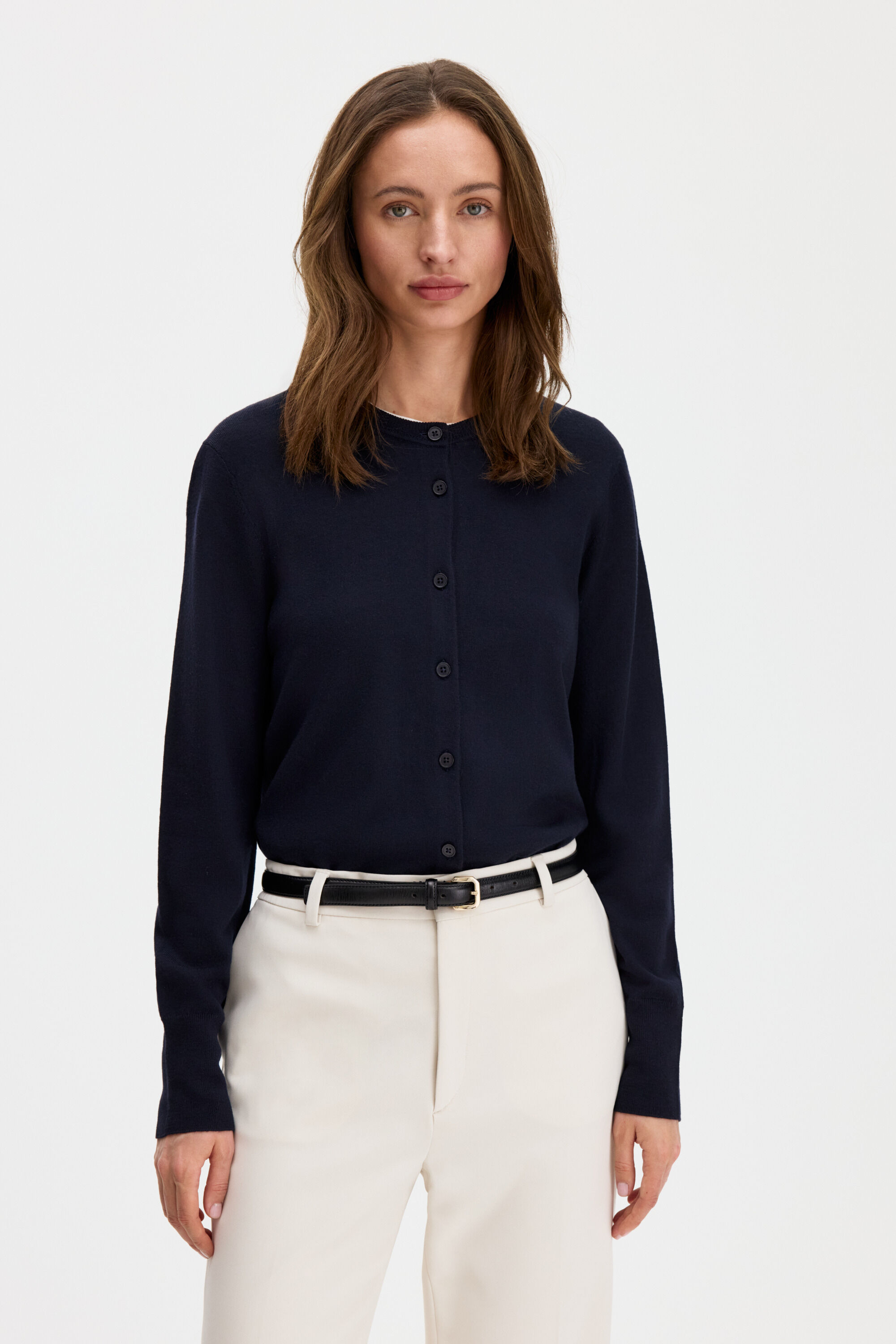 Merino Short Cardigan - Navy | FILIPPA K