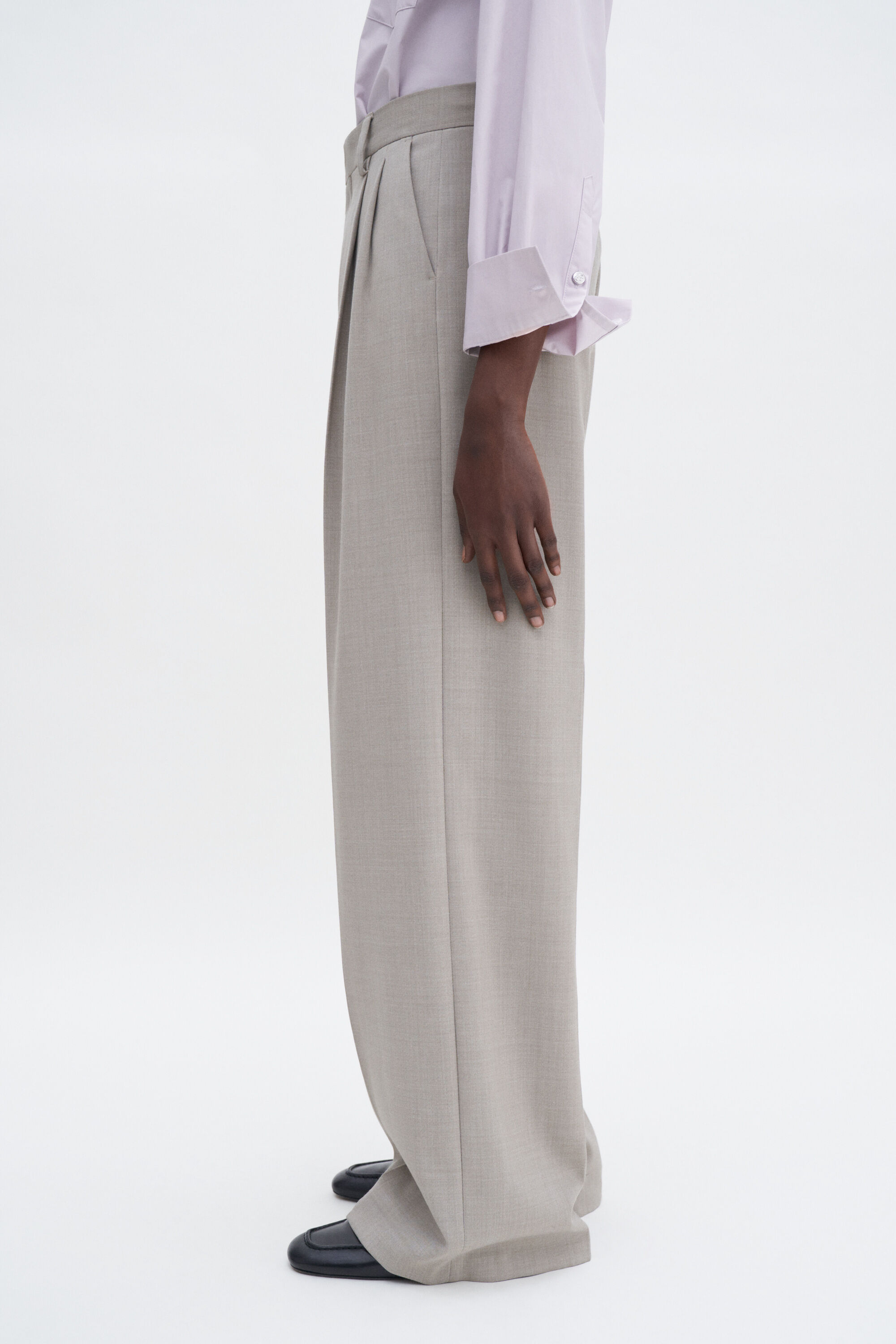 Darcey Wool Trousers - Driftwood | Filippa K