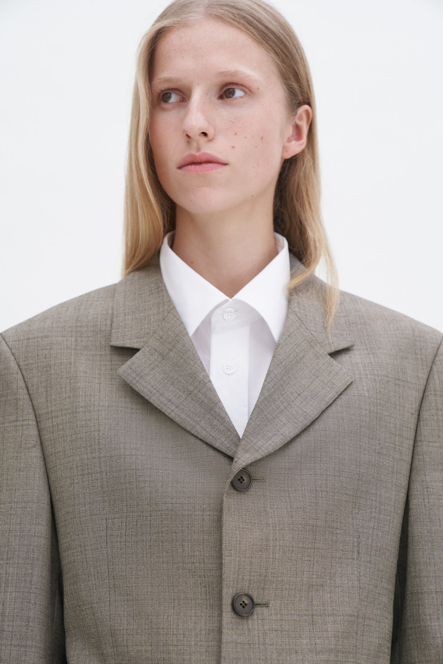 Wool Blend Single Breasted Bla