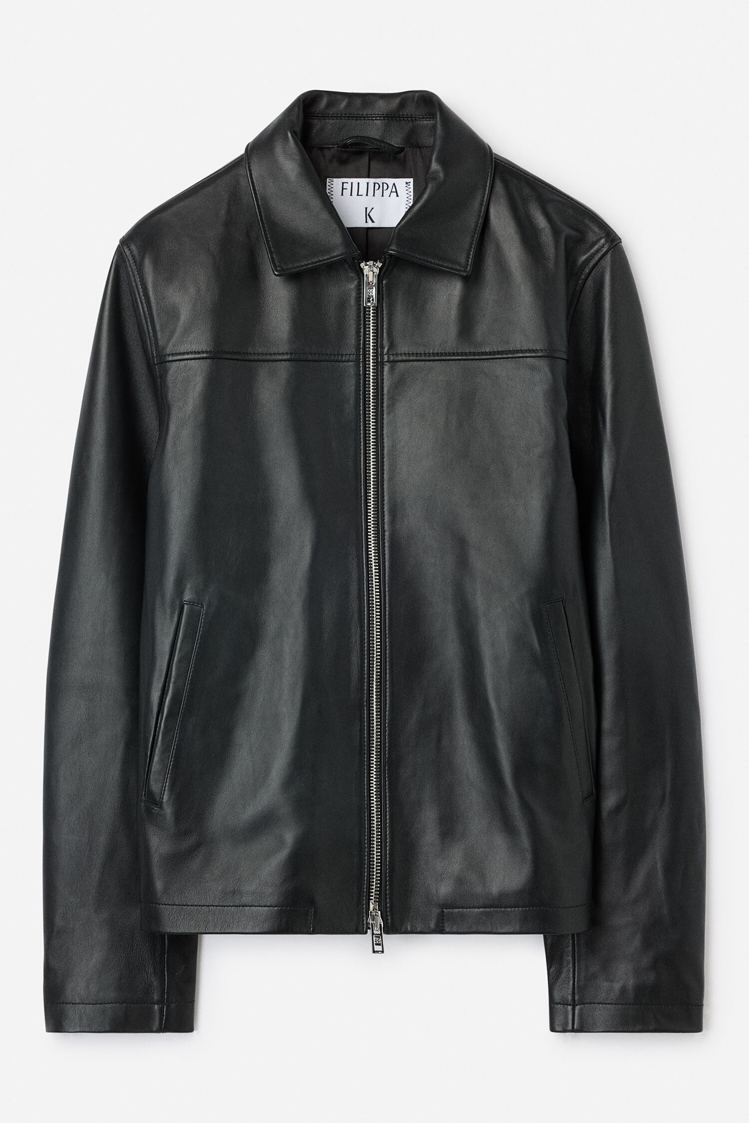 Leather Coach Jacket - Black | FILIPPA K