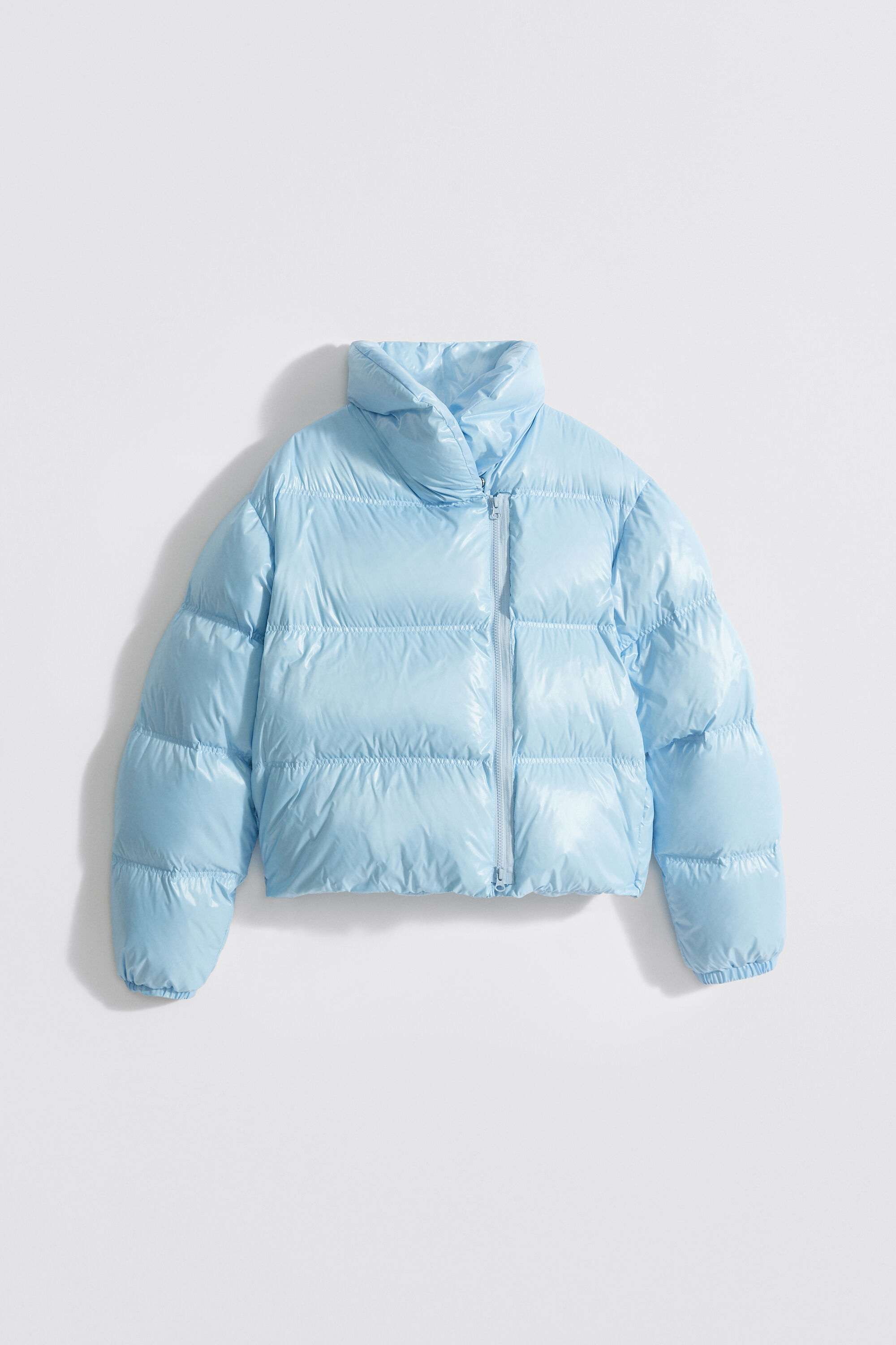 Powder blue puffer jacket discount