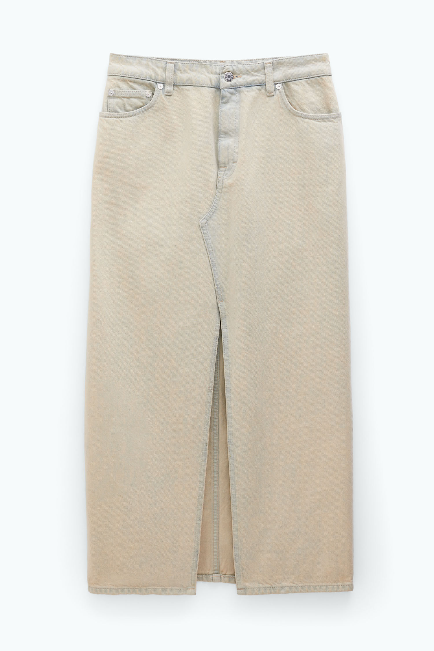 Long Slit Denim Skirt