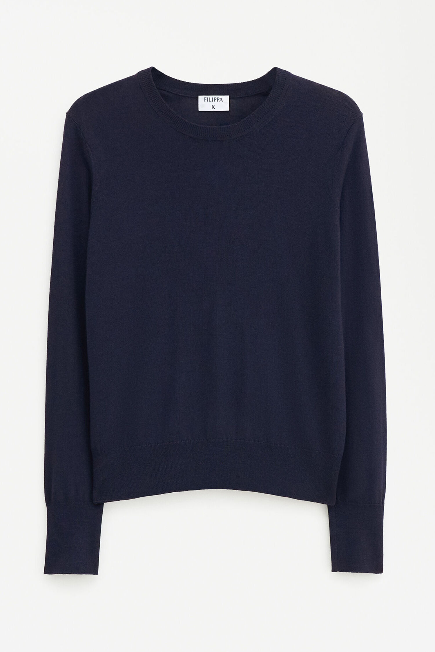 Merino R-neck Sweater - Navy | FILIPPA K