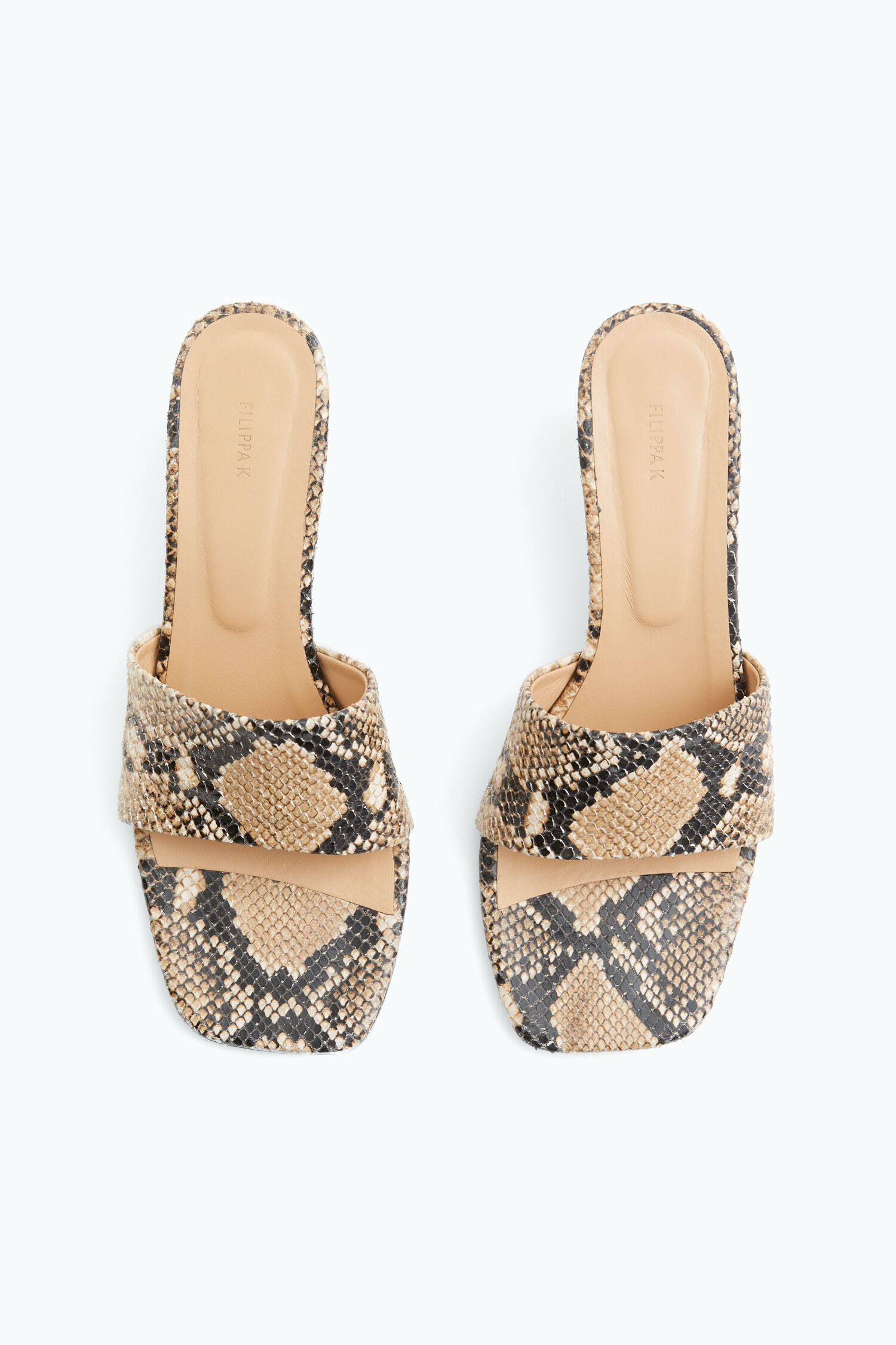 Lace Up Sandals Printed Beige Snake Filippa K