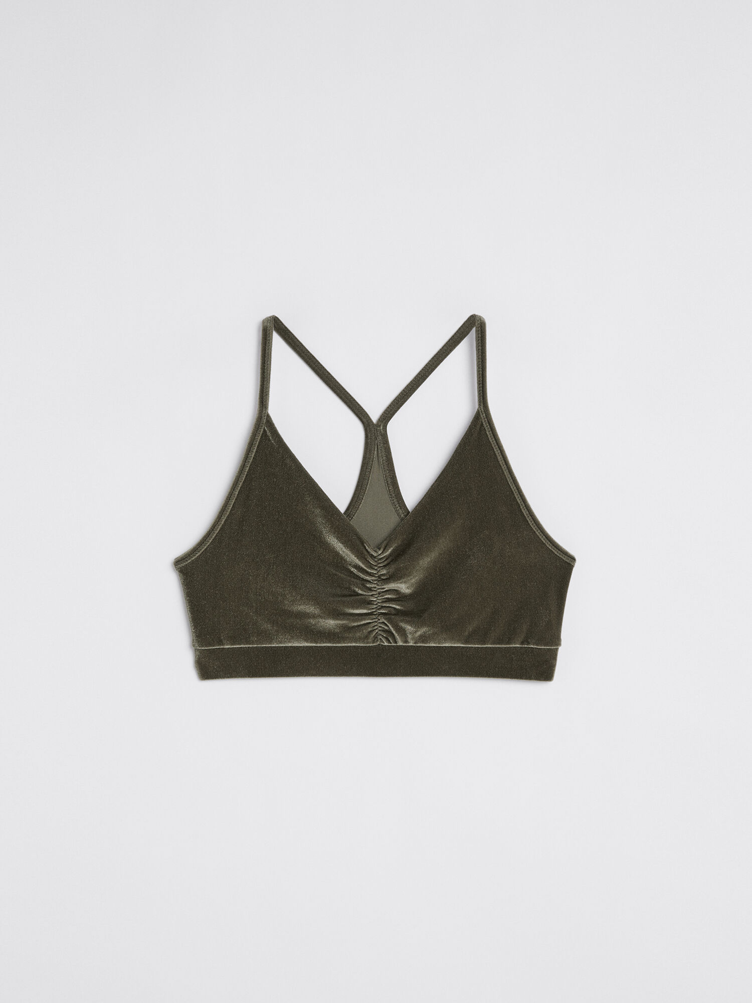 Velvet top sports bra