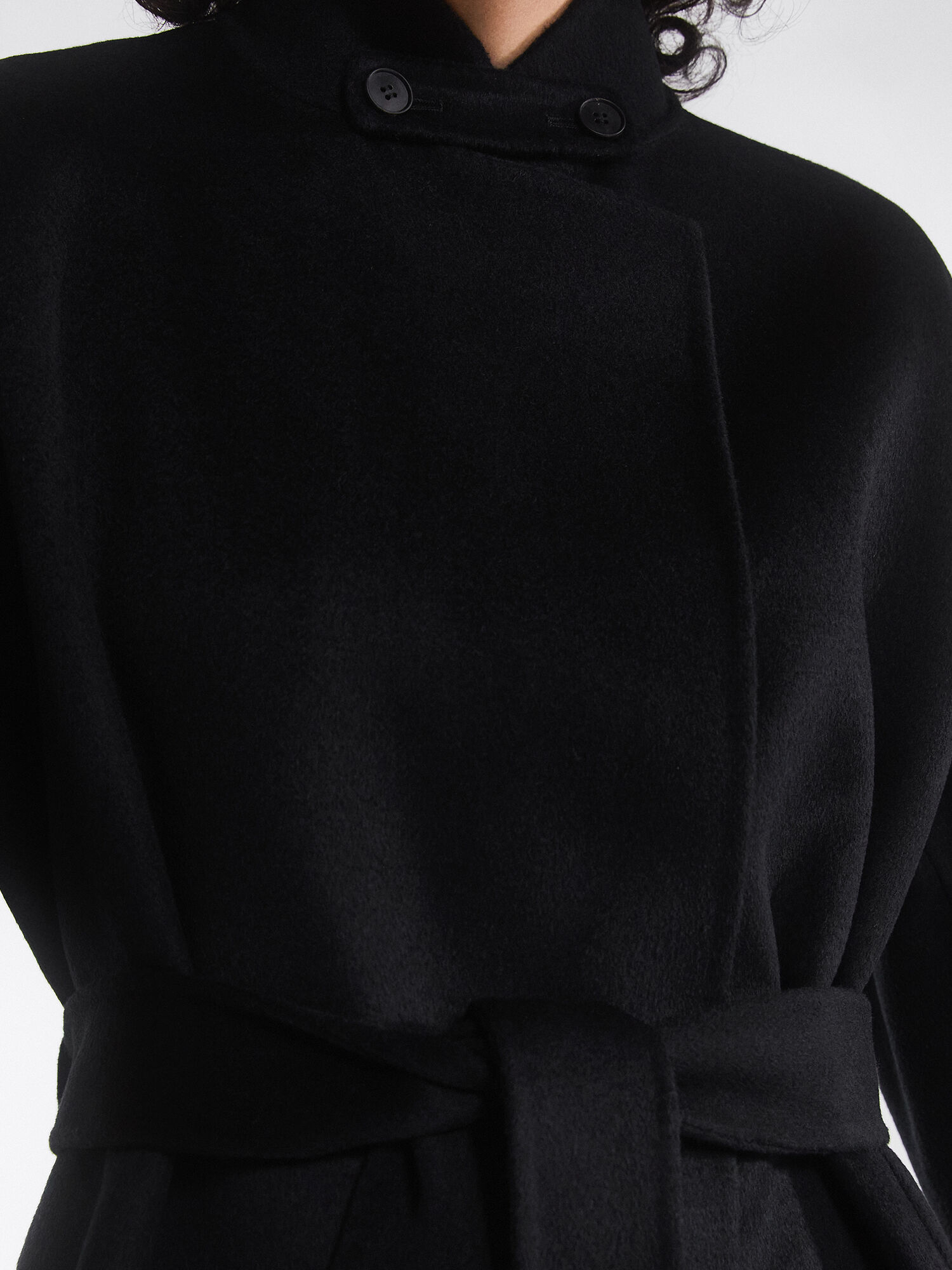 Warehouse black longline funnel clearance coat