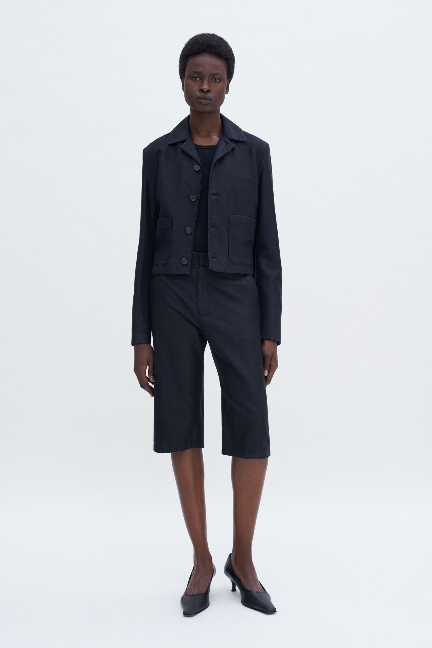 Straight Cotton Linen Shorts
