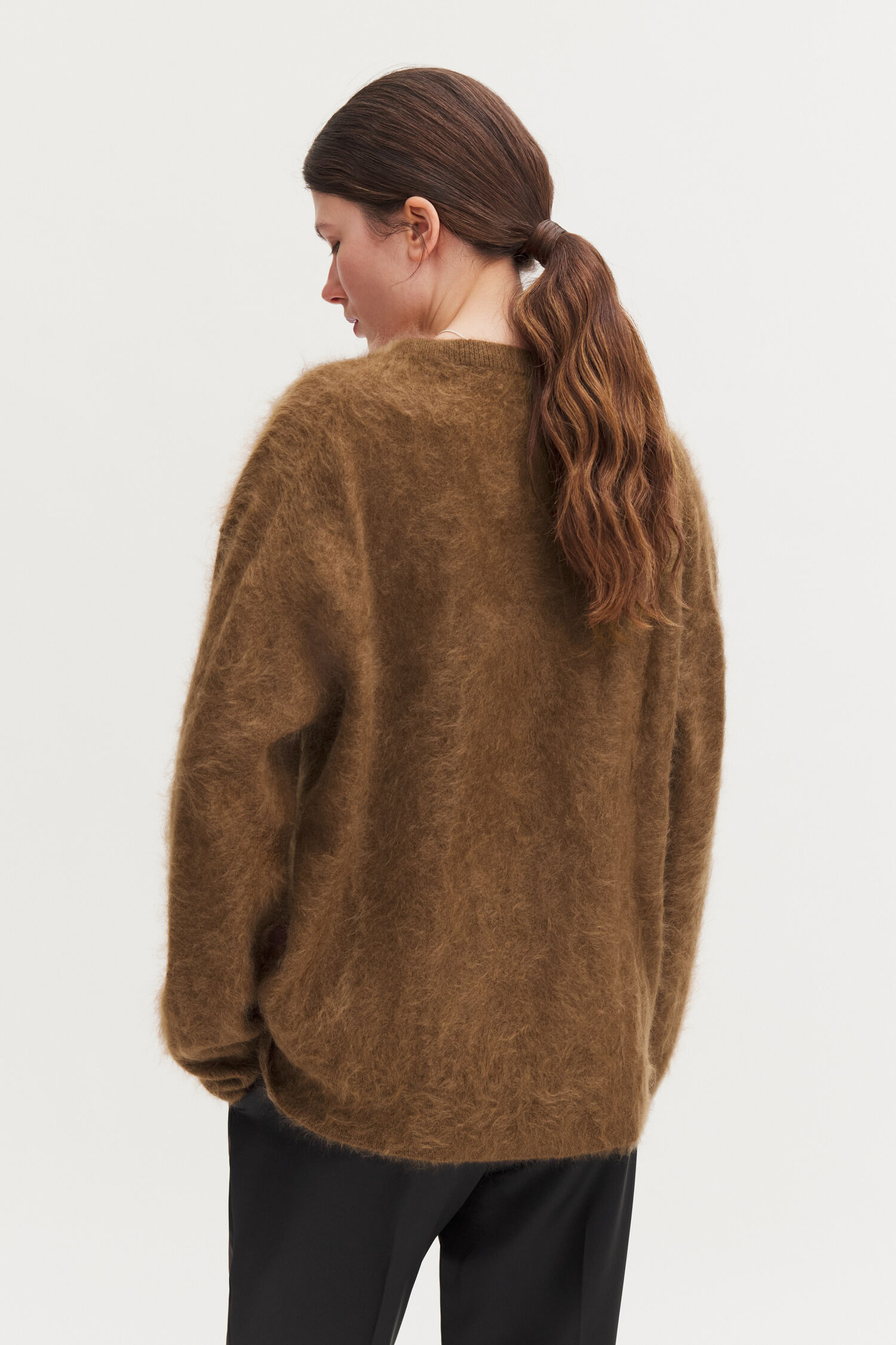 Brushed Cashmere V-Neck Sweate