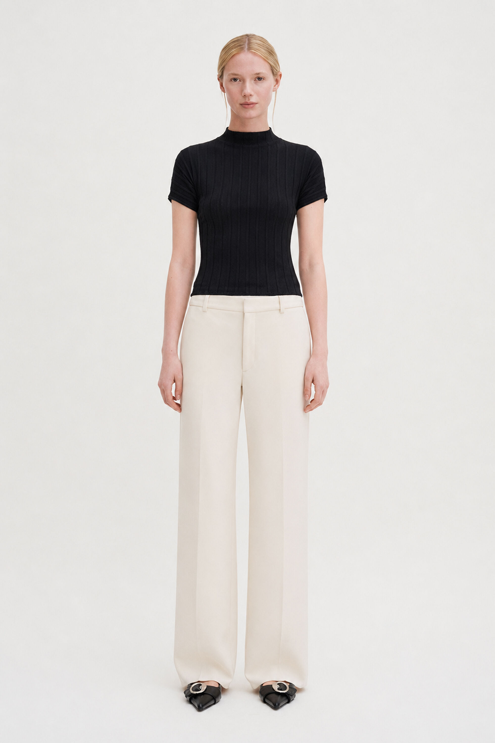Mock Neck Top - Black | FILIPPA K