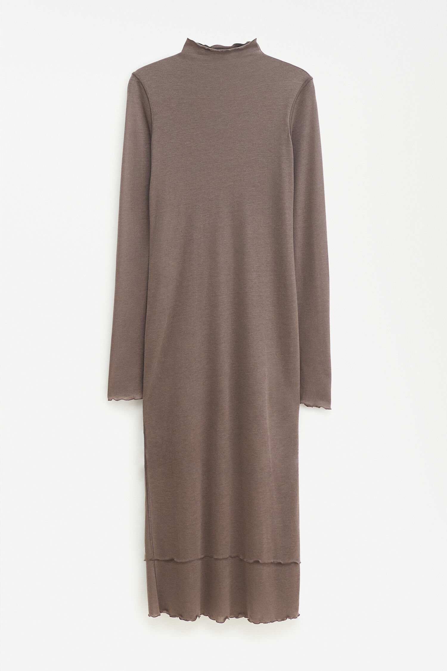 knee length dresses for ladies Stone Long Sleeve Frill Wrap Midi Dress  AX Paris