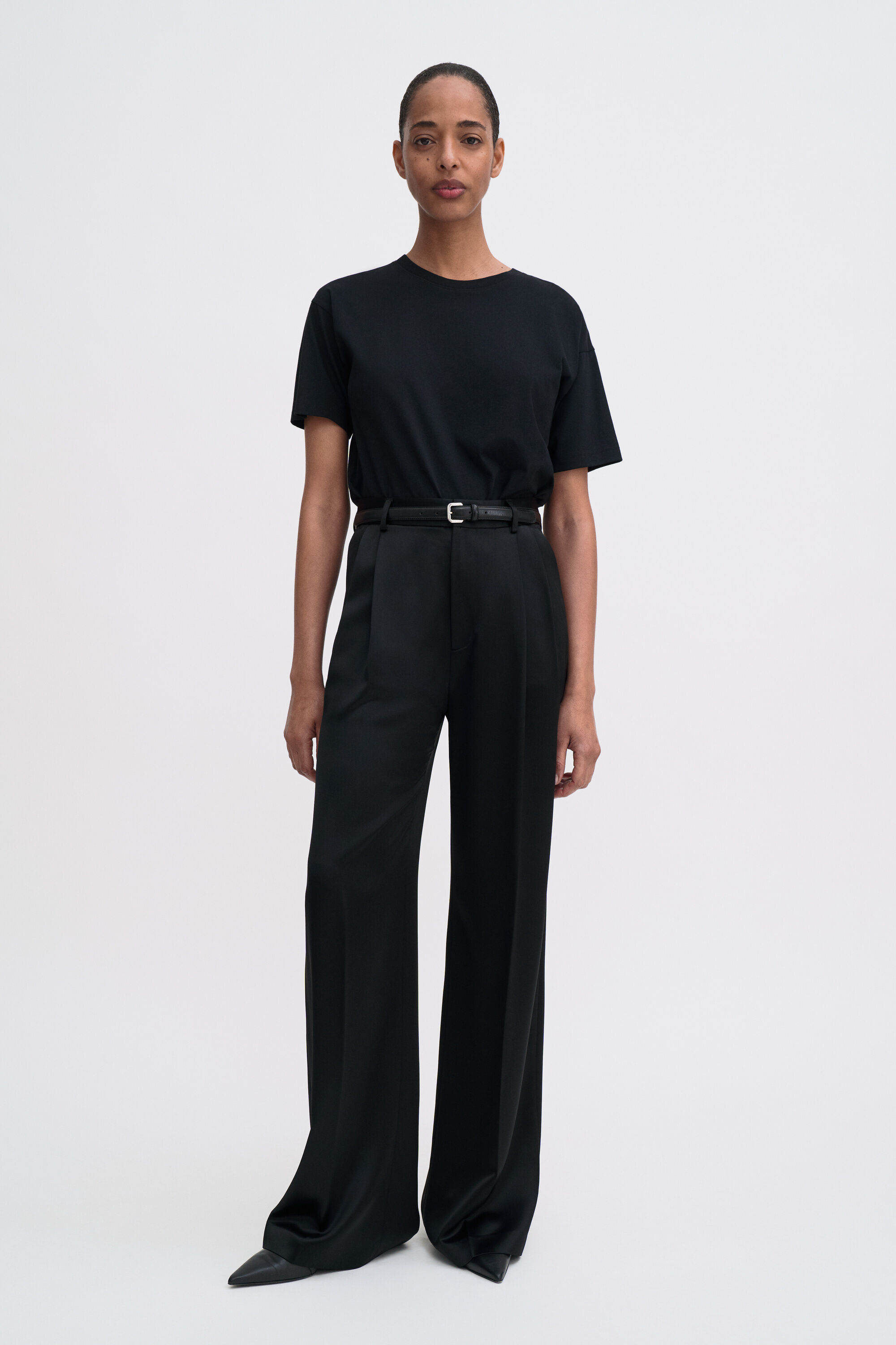 Darcey Satin Trousers - Black | FILIPPA K Darcey Satin Trousers - Black | FILIPPA K
