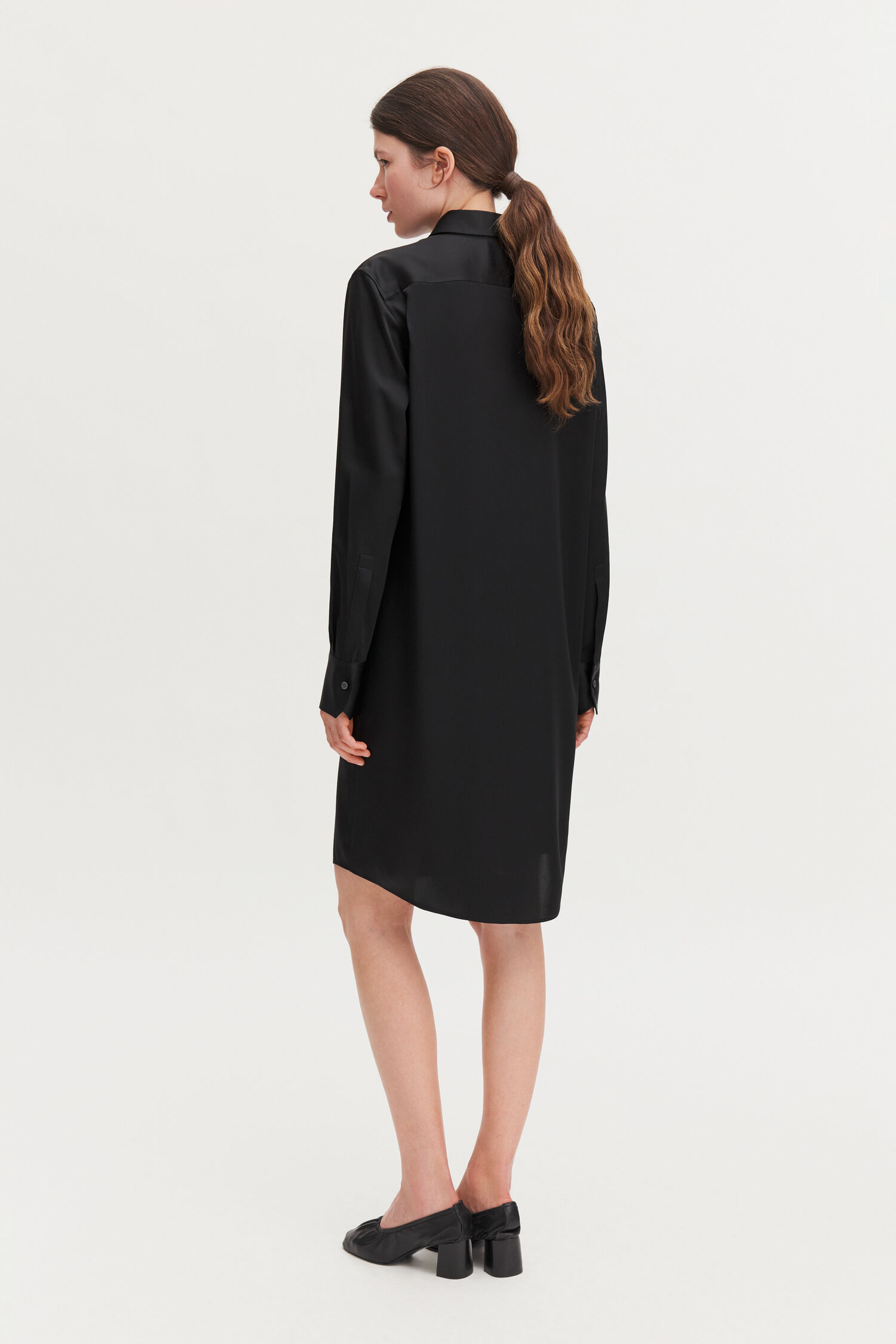 Satin Shirt Dress