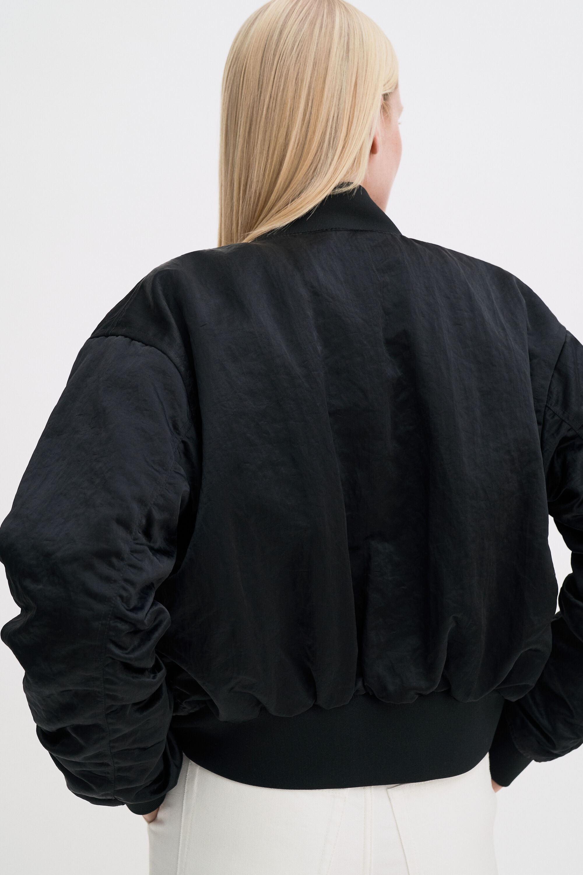 Nylon Zip Jacket - Black | FILIPPA K