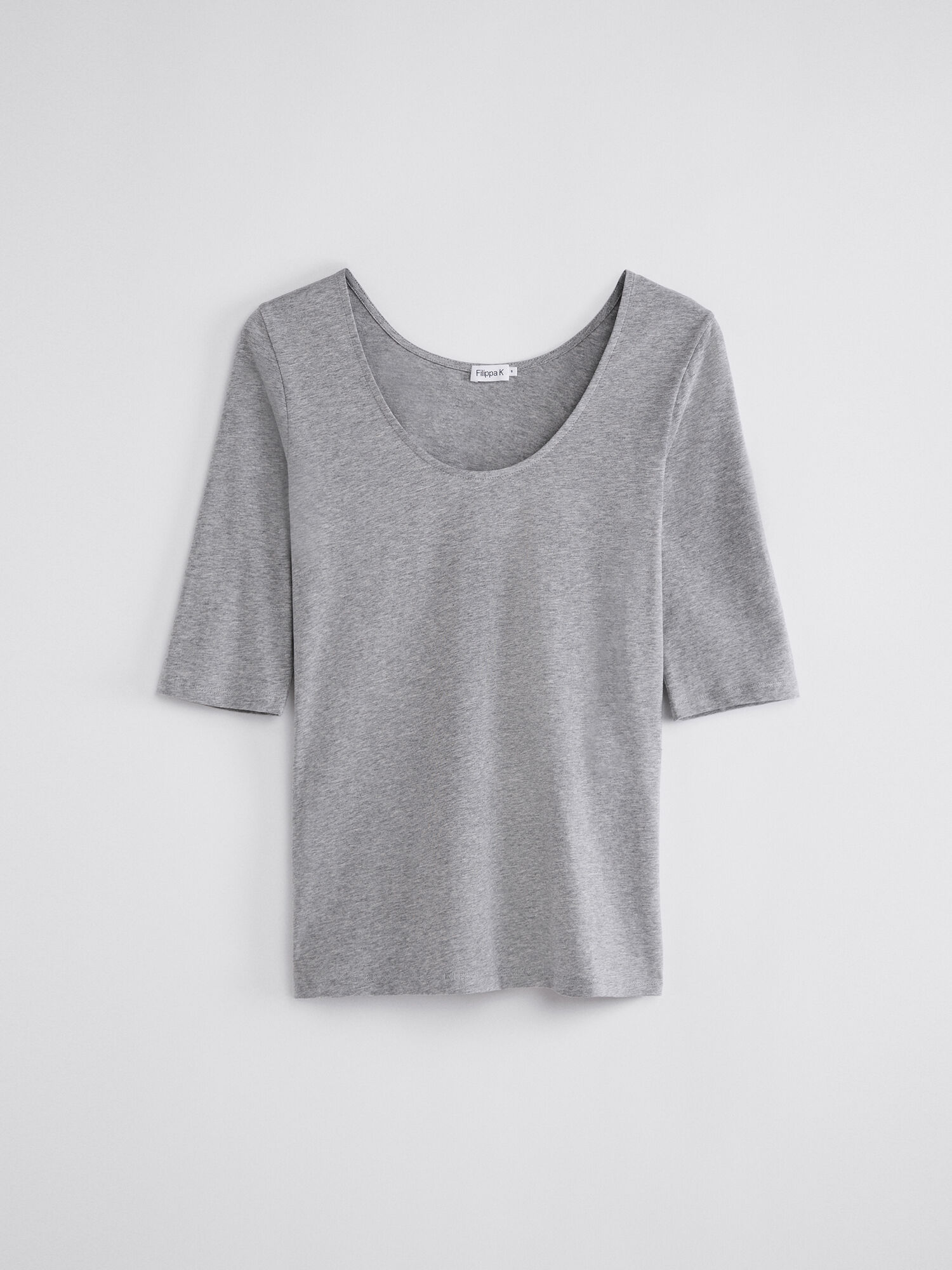 Cotton Stretch Scoop Neck Top