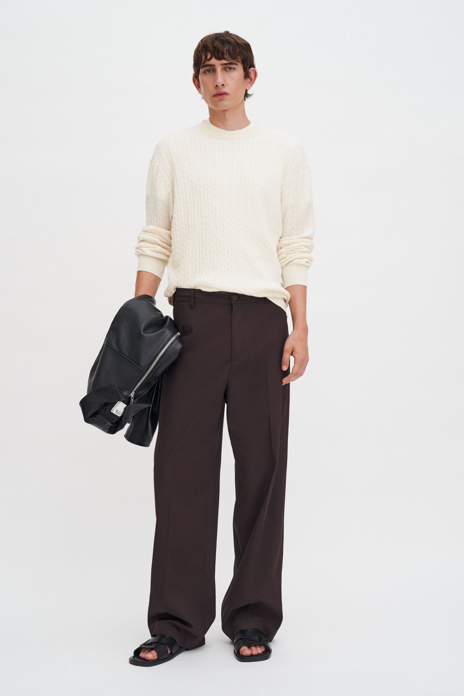 Braided Cotton Silk Sweater