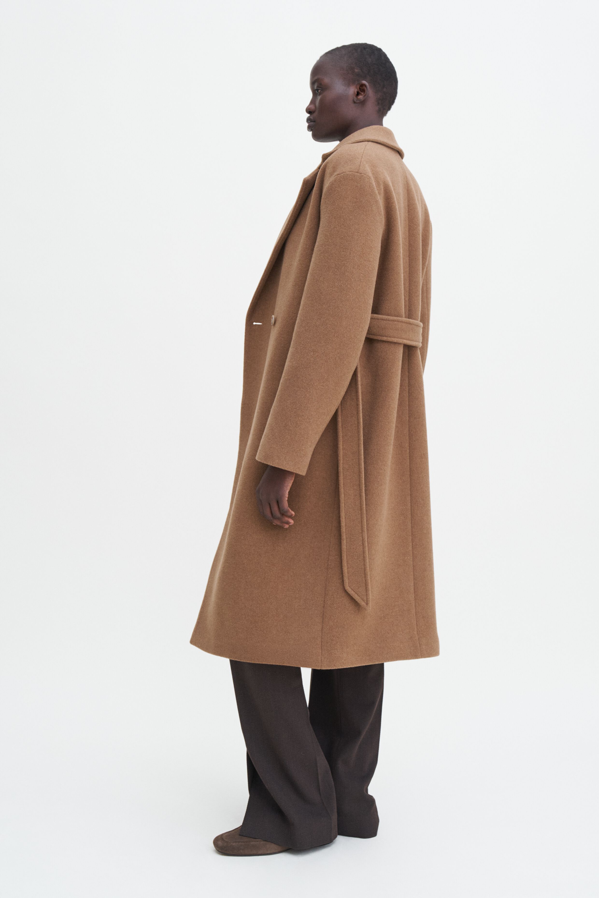 Soft Wool Belted Coat Light Brown Filippa K