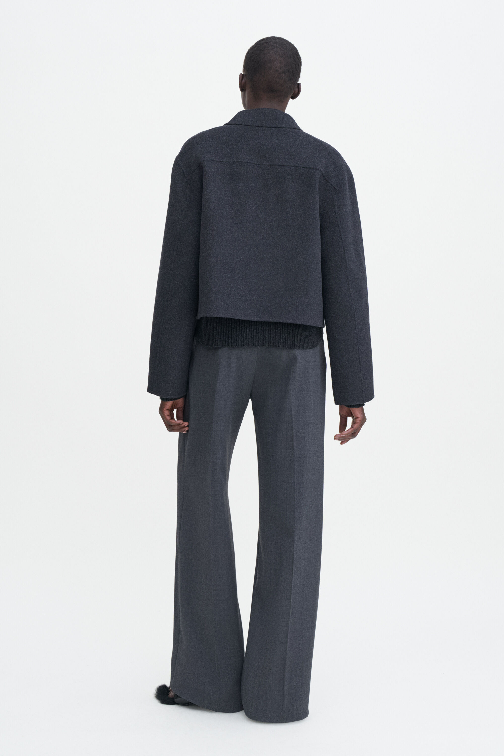 【特価】 Short K Filippa | Melange Anthracite - Jacket Cashmere Wool ジャケット・アウター