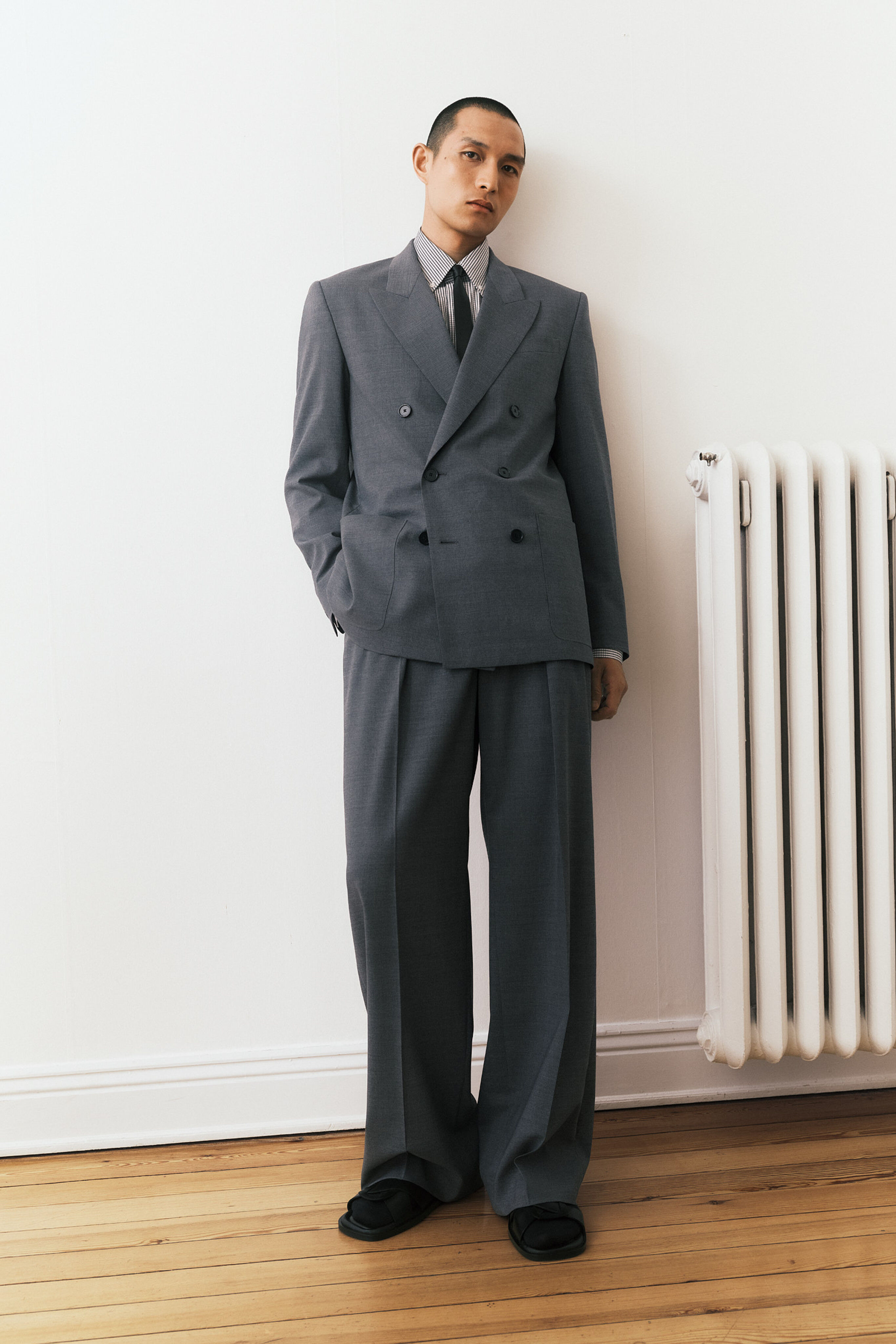 Milo Pinstripe Trousers - Mid Grey | FILIPPA K