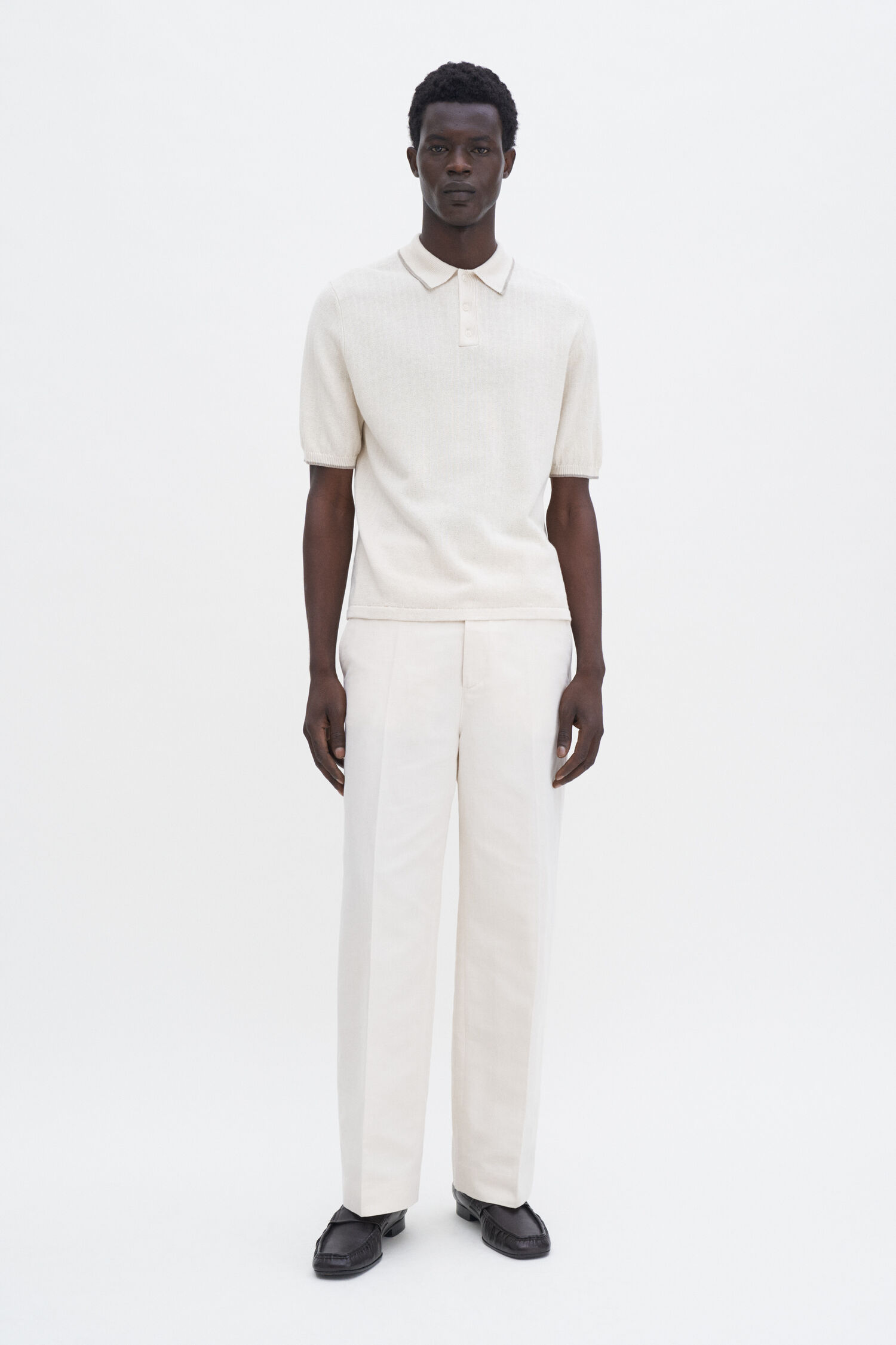 Linen Cotton Knit Polo