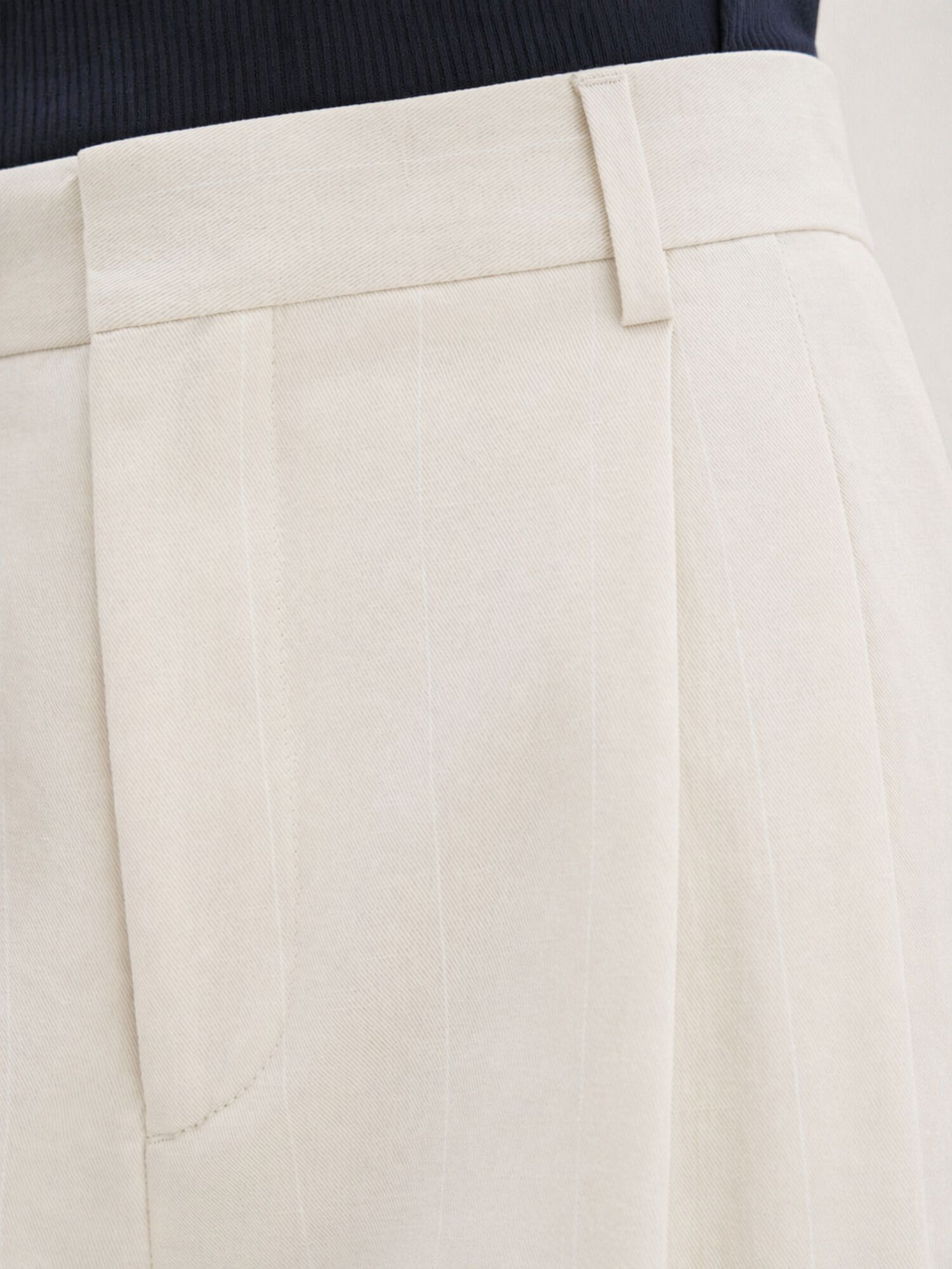 Pleated Pinstripe Trousers