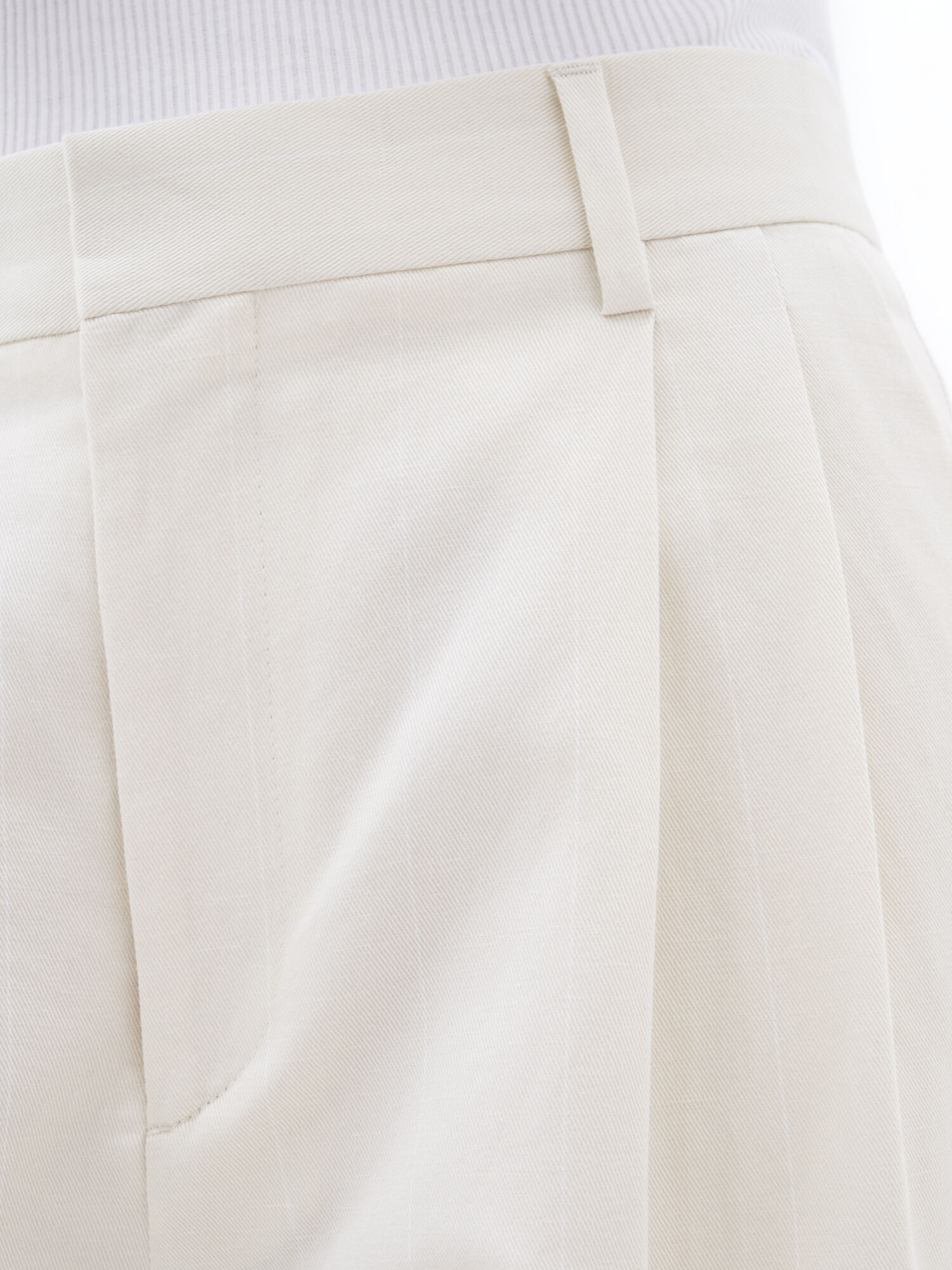 Pleated Pinstripe Trousers