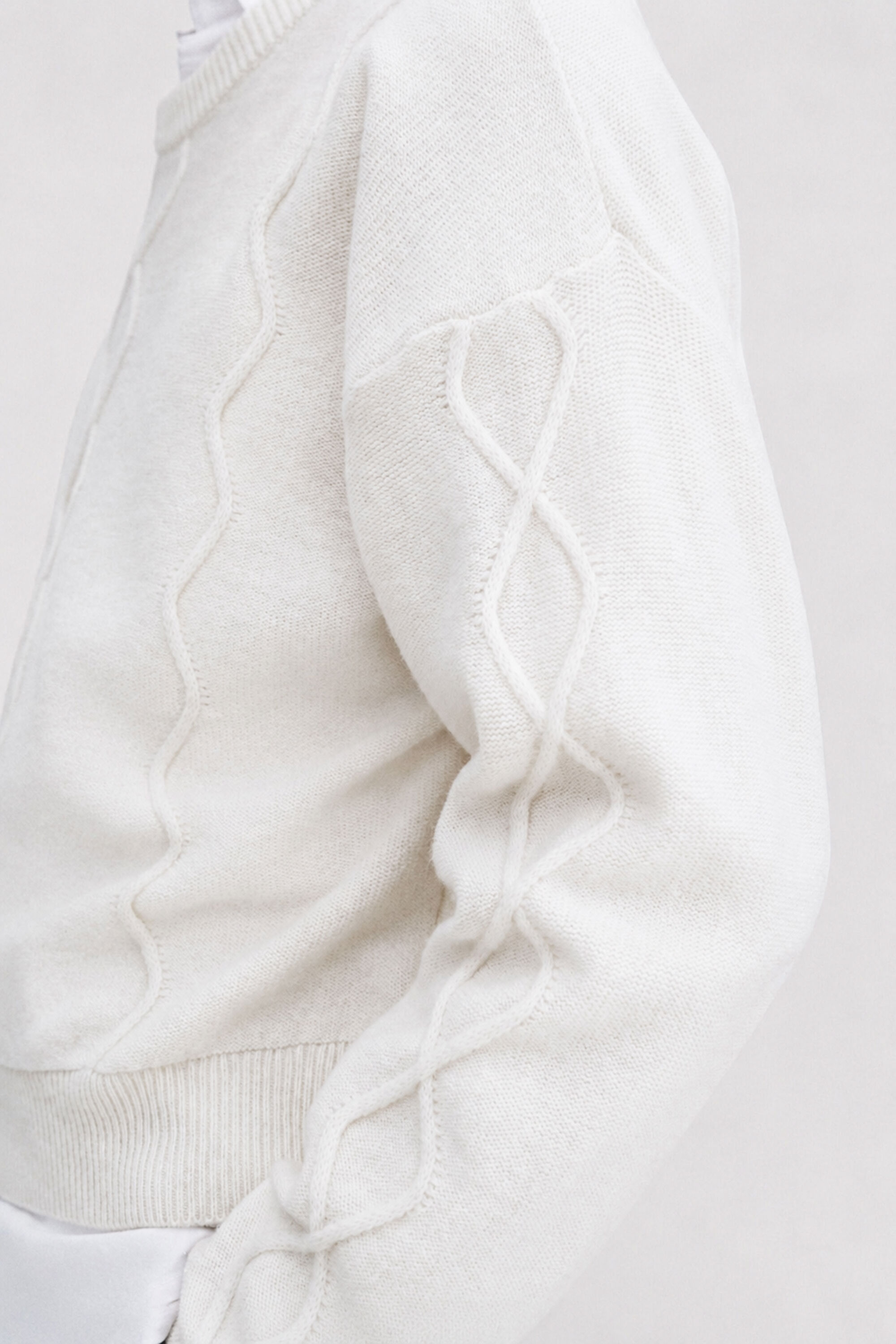 Diamond Cable Sweater - Off-White | FILIPPA K
