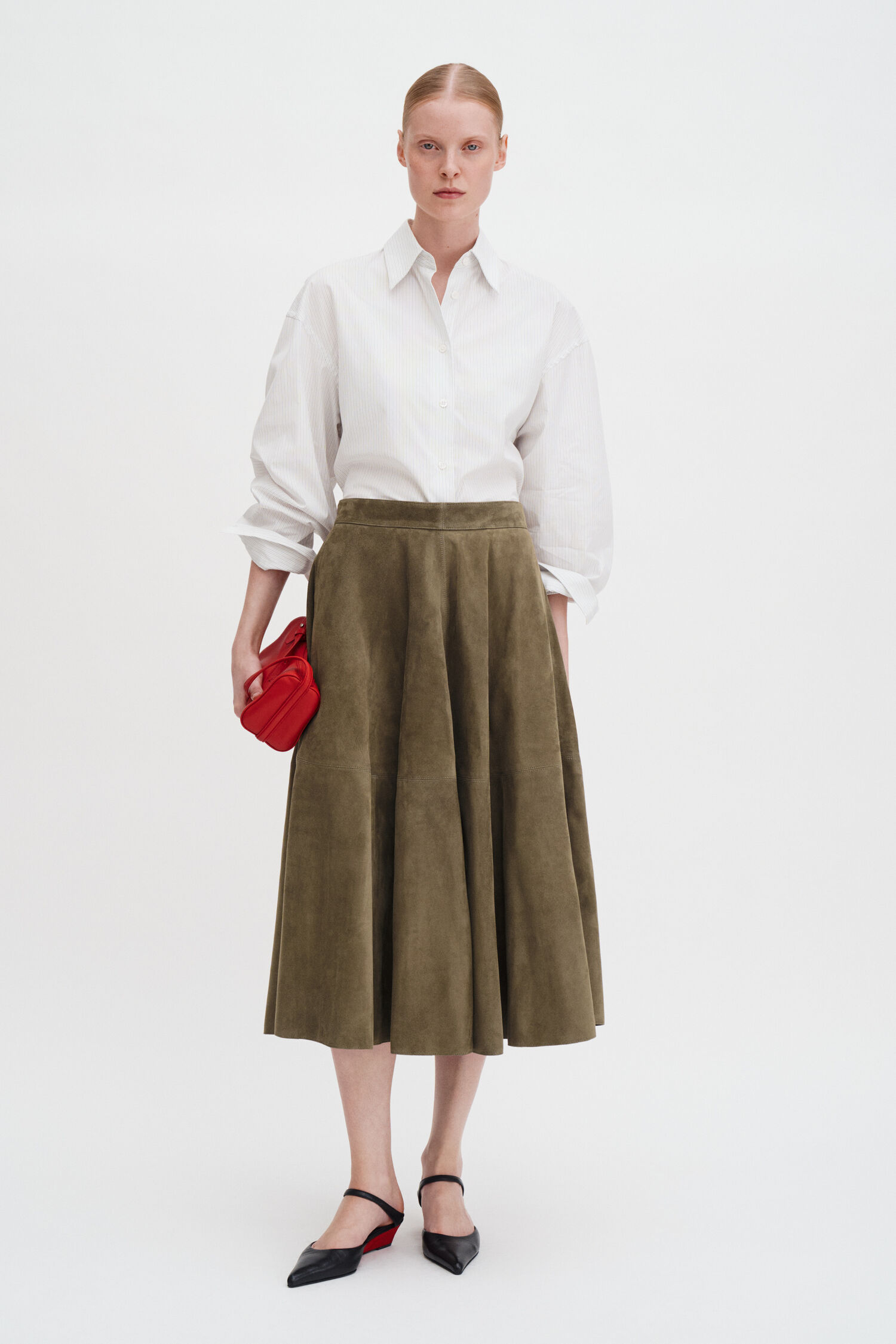 Suede Flared Skirt