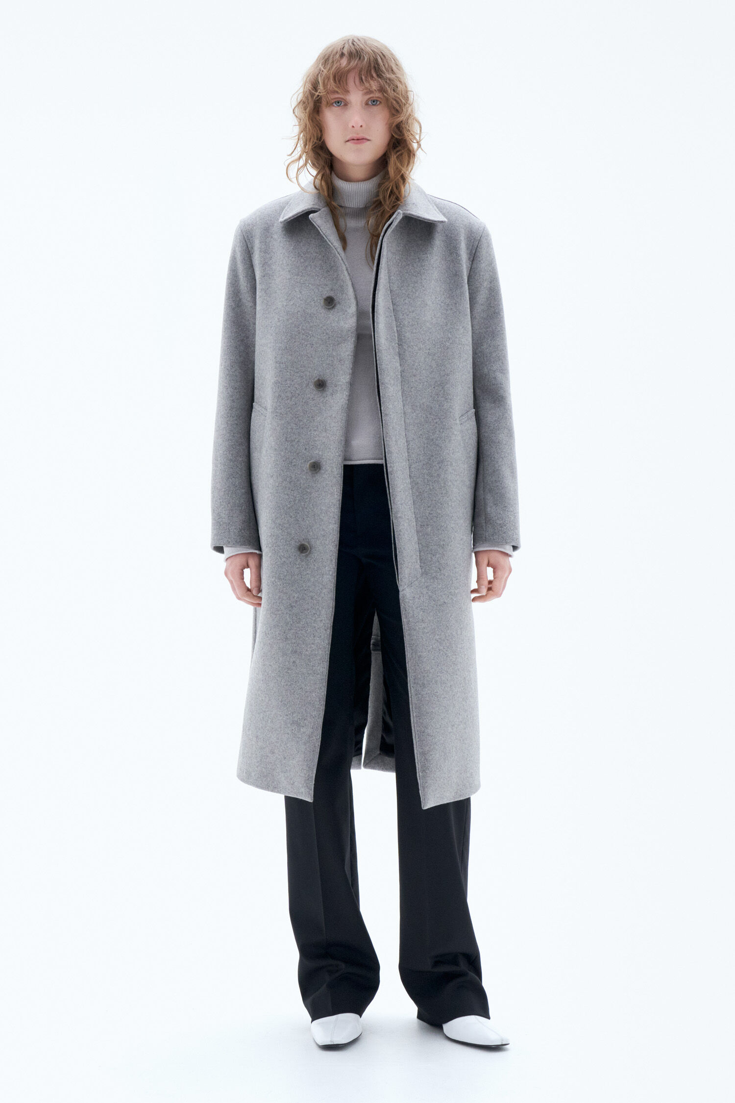 Wool Car Coat - Grey Melange | Filippa K