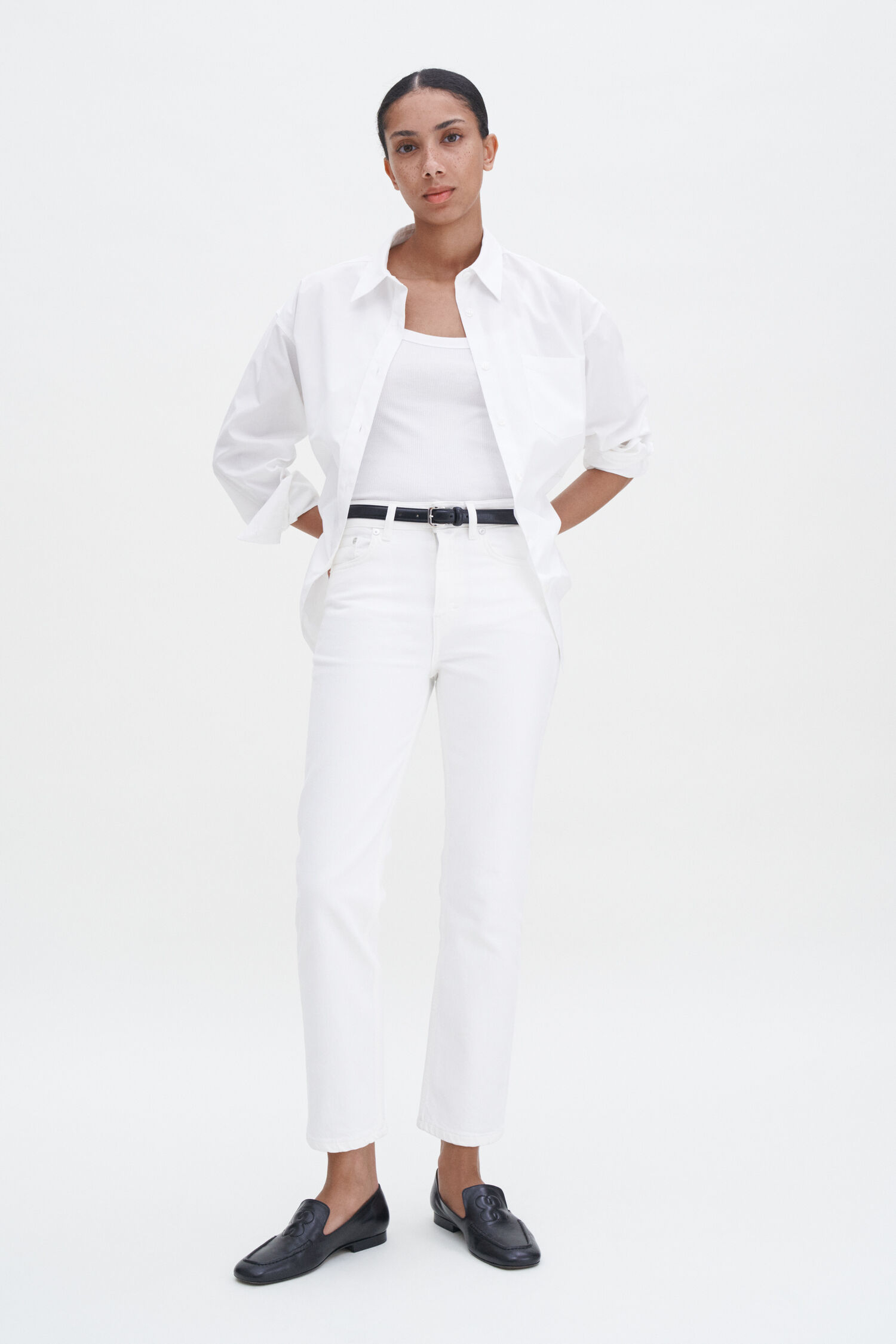 Stella Cropped White Wash