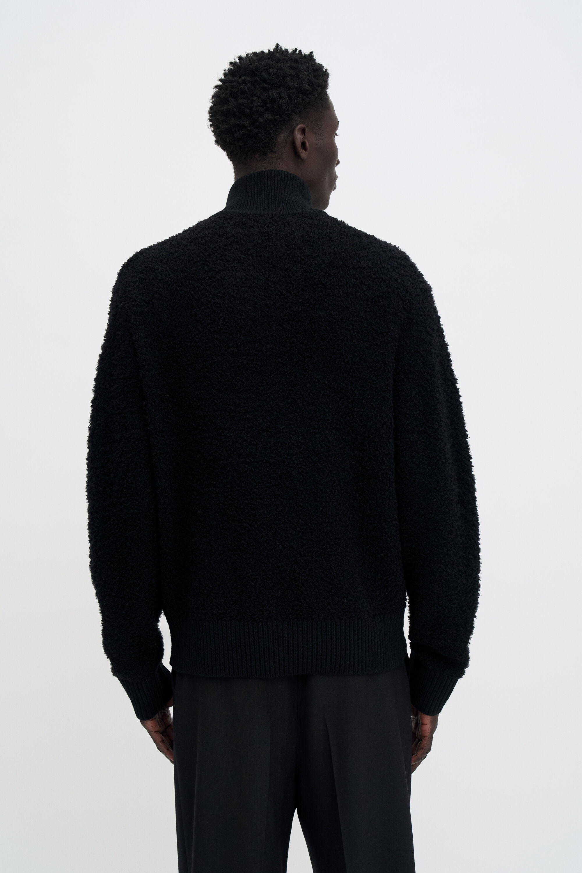 Fluffy Half Zip Sweater - Black | FILIPPA K
