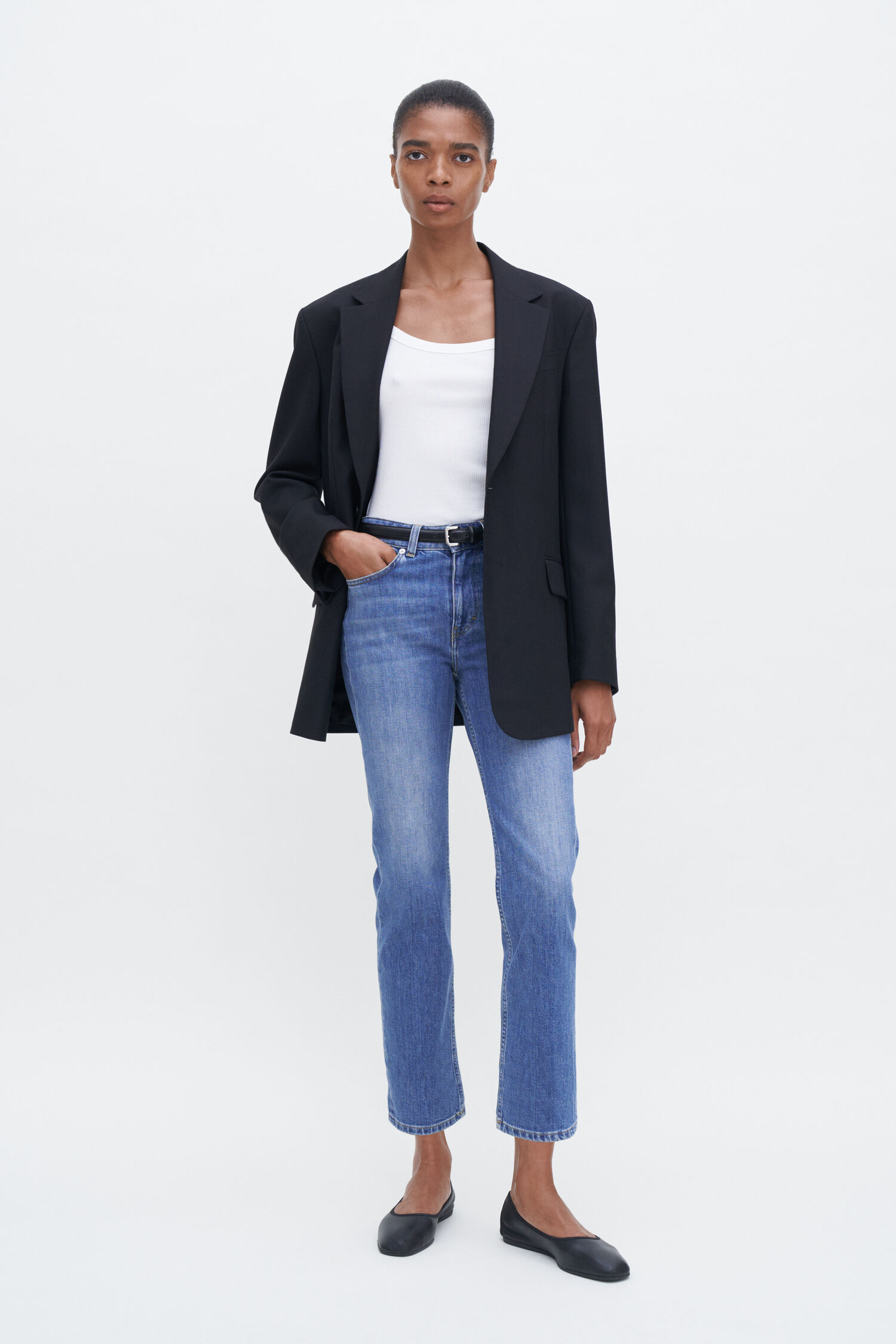 Stella Cropped Mid Blue Wash