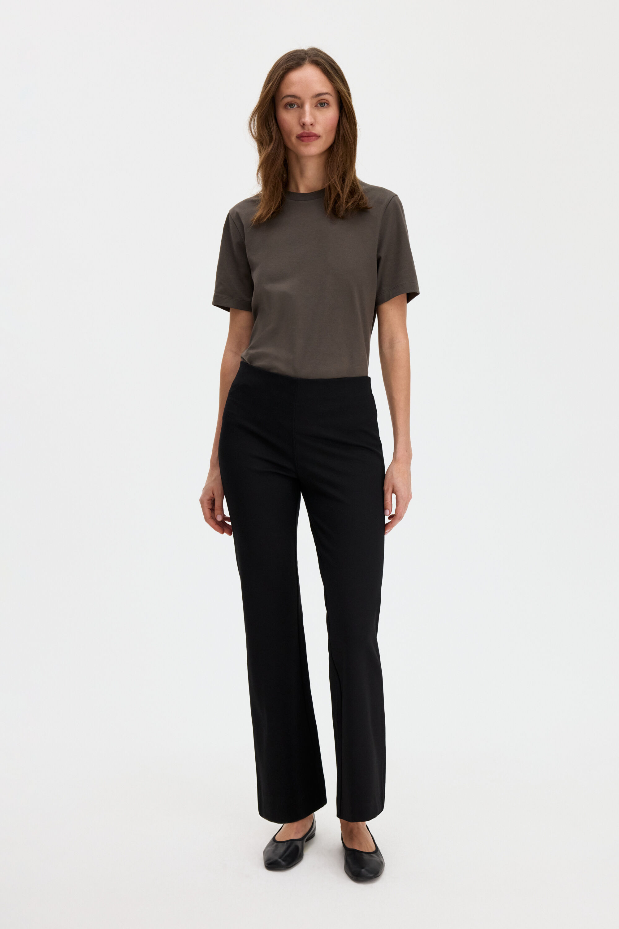 Flared Jersey Trousers - Black | FILIPPA K