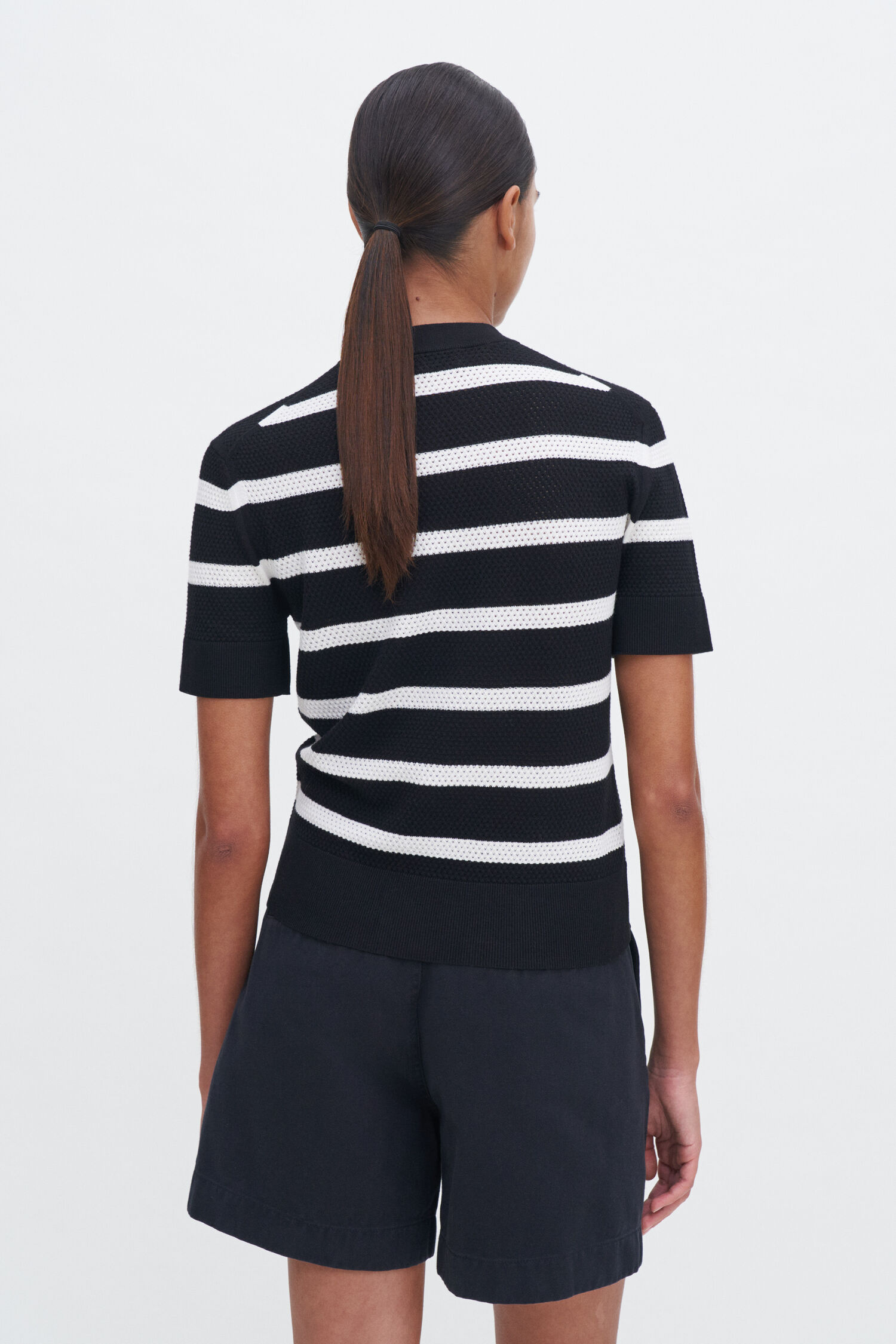 Striped Mesh Tee