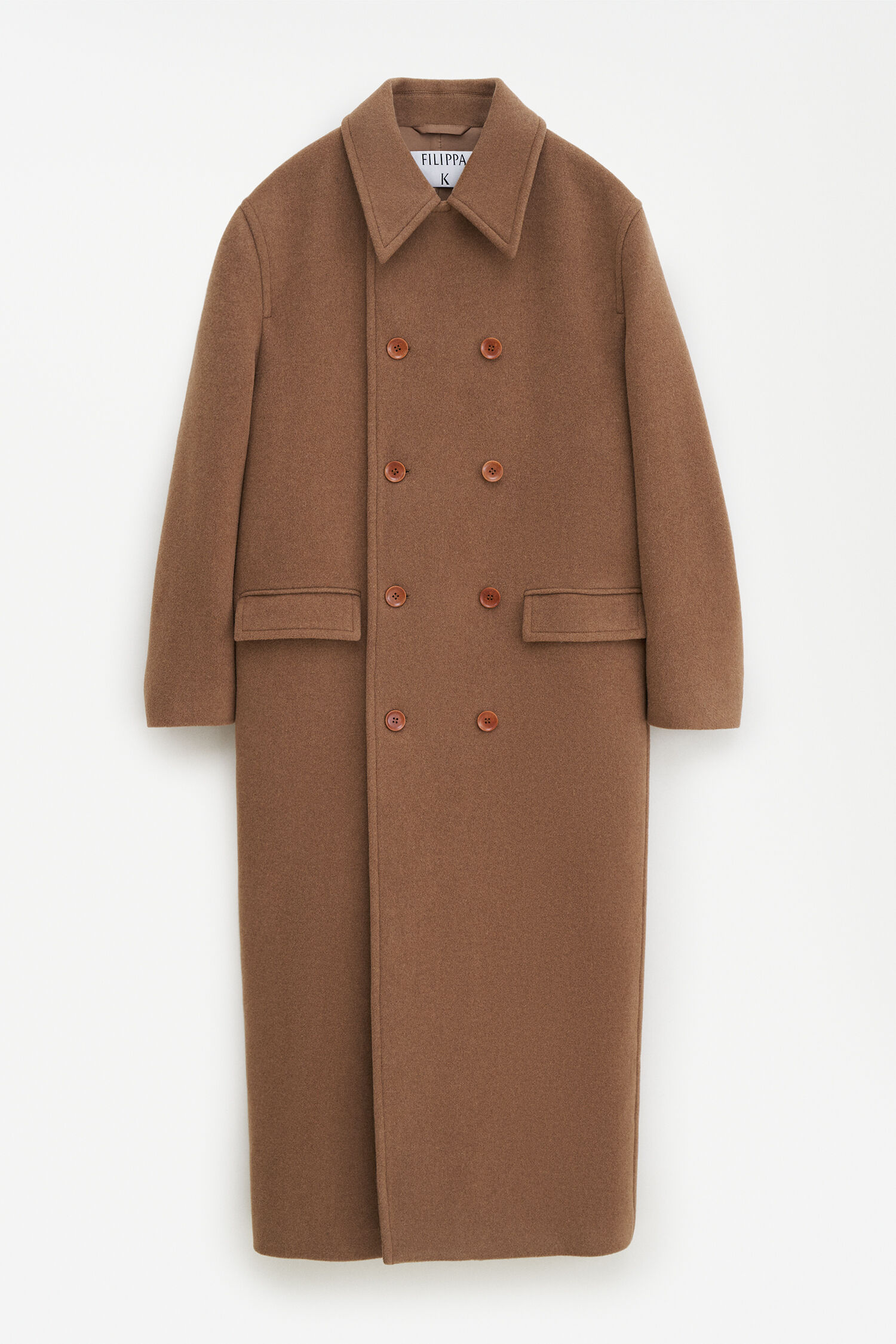 Double Breasted Brushed Wool Coat