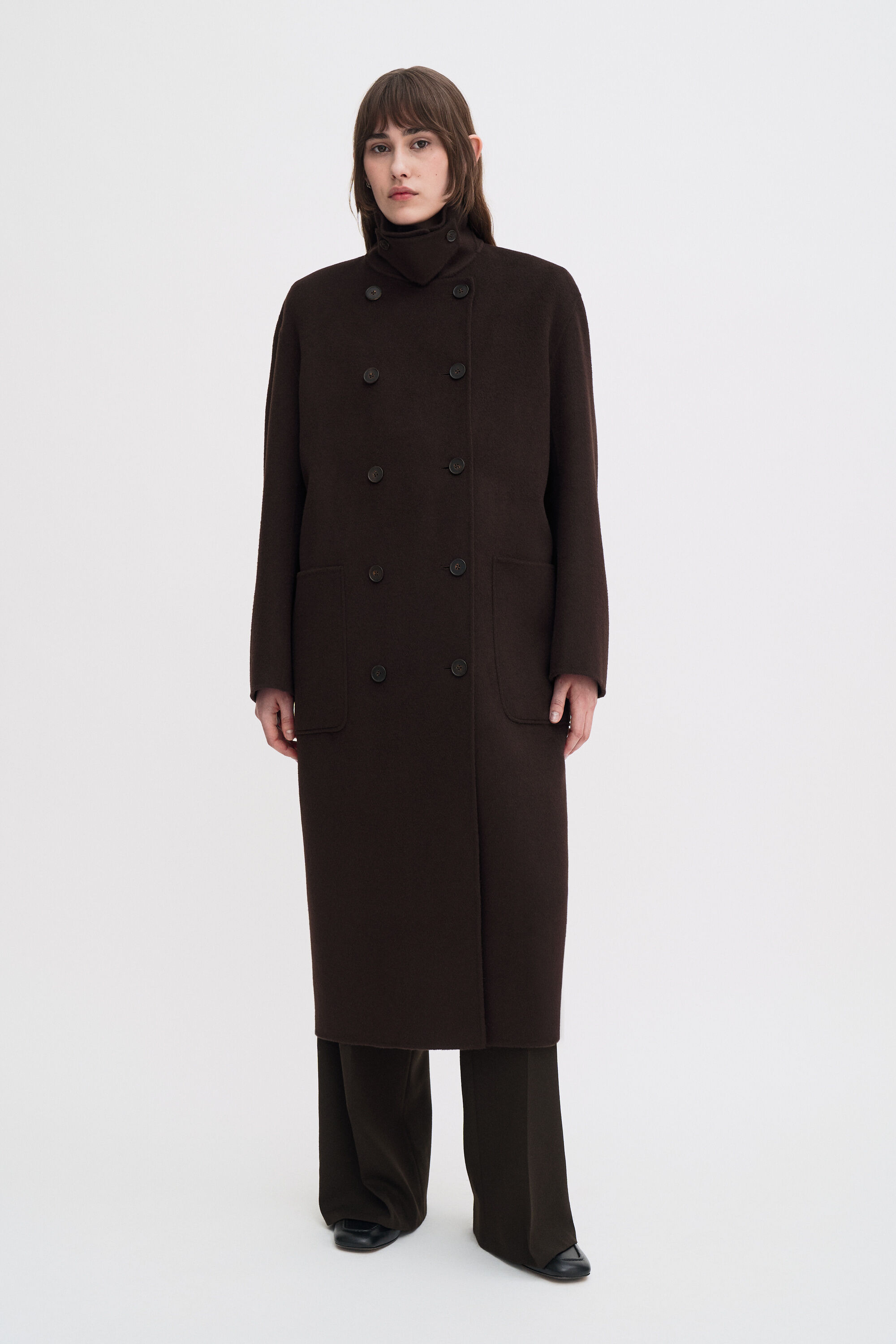 Amelia Doublé Coat - Dark Chocolate | FILIPPA K