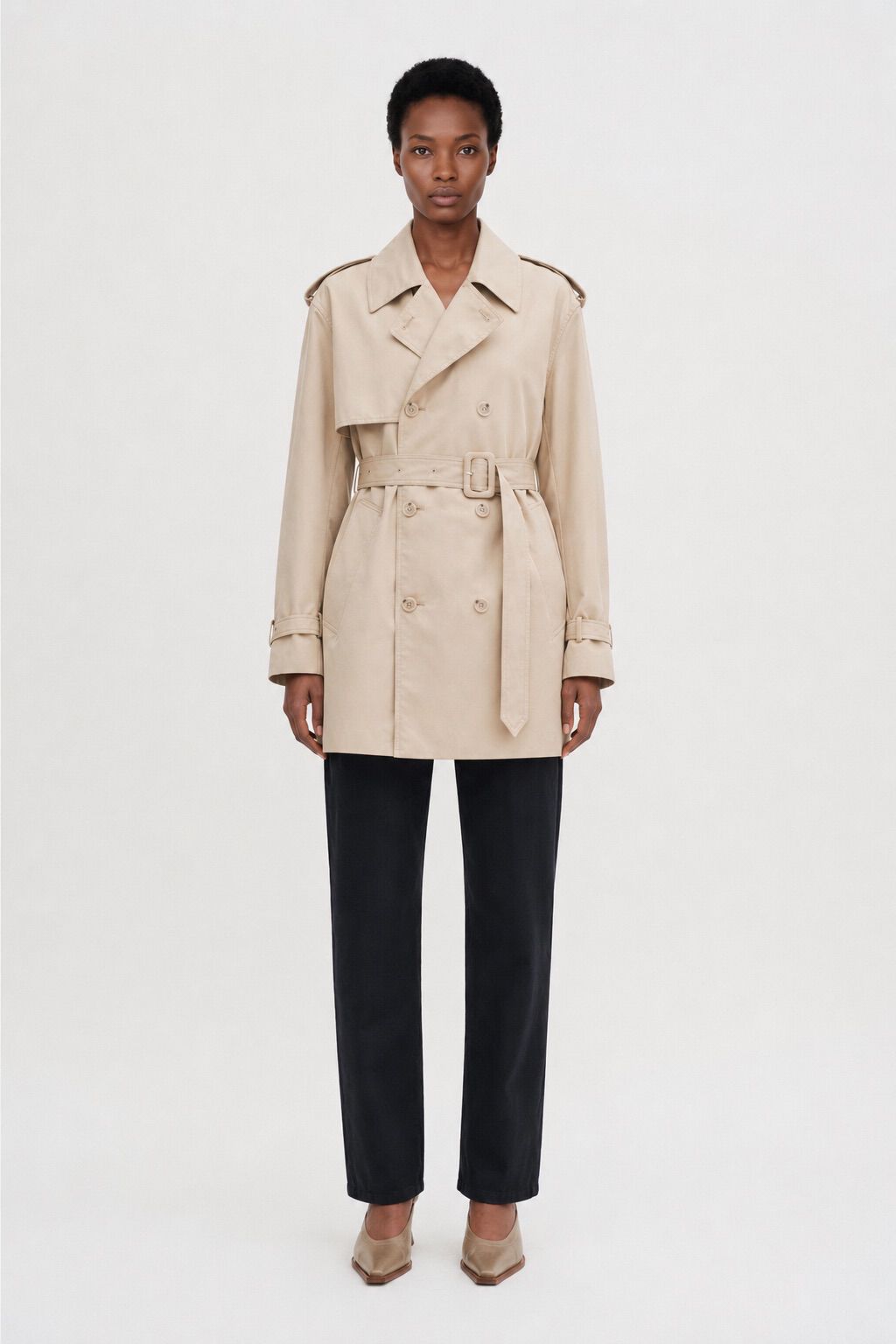 Short Trench Coat - Sand Beige | FILIPPA K